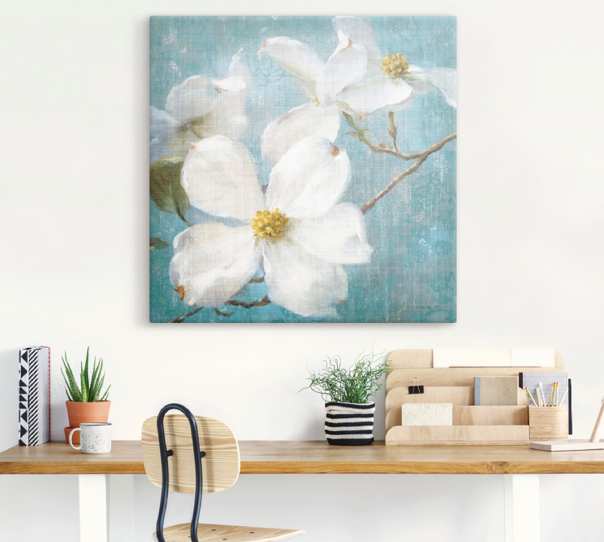 Artland Leinwandbild »Vintage Blüte I« Blumen 1 Stk. tlg. auf Holzrahmen gespannt