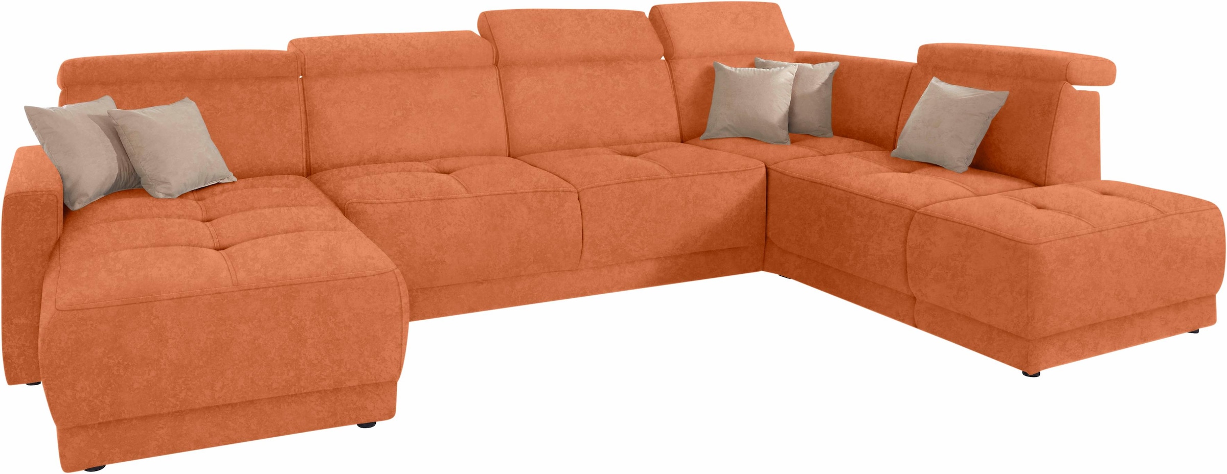 DOMO collection Paysage de salon »Ava moderne Sitzheftung mit toller Doppelnaht, komfortabel, U-Form« mit Federkern, wahlweise mit Kopfteilverstellungen