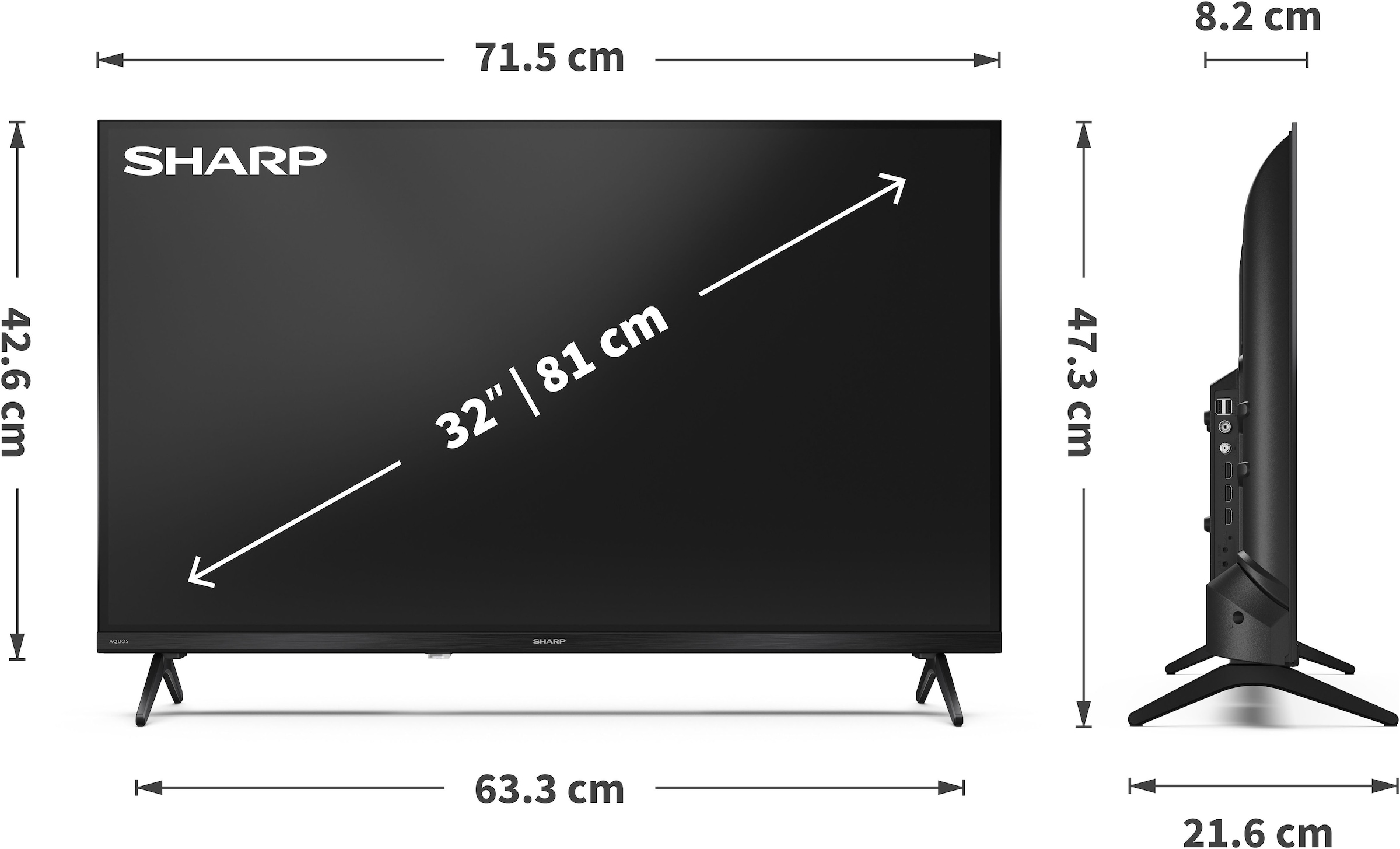 Sharp Téléviseur QLED »1T-C32HE3x« 80 cm/32 ″