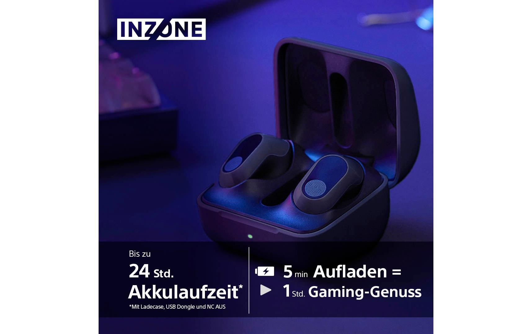 Sony In-Ear-Kopfhörer »INZONE Buds« Noise-Cancelling 360 Spatial Sound, 24 Std Akkulaufzeit, geringe Latenz, Mic mit AI