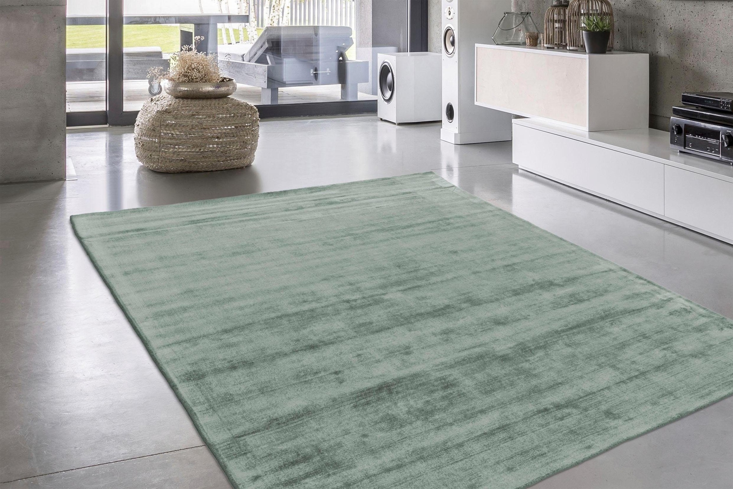 calo-deluxe Teppich »Viteox 200« rechteckig 13 mm Höhe Viskose, Kurzflor, Wohnzimmer