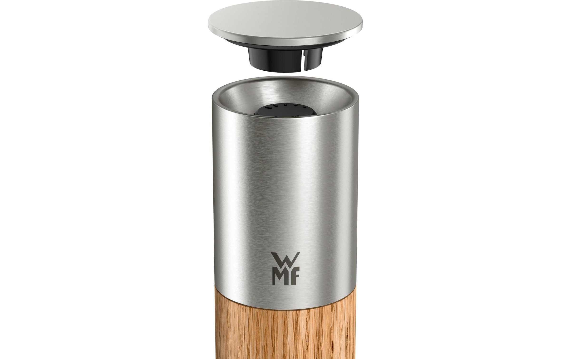 WMF Gewürzmühle »Nature Pro Edelstahl« Keramikmahlwerk, einstellbarer Mahlgrad, Aromaschutzdeckel, Holz