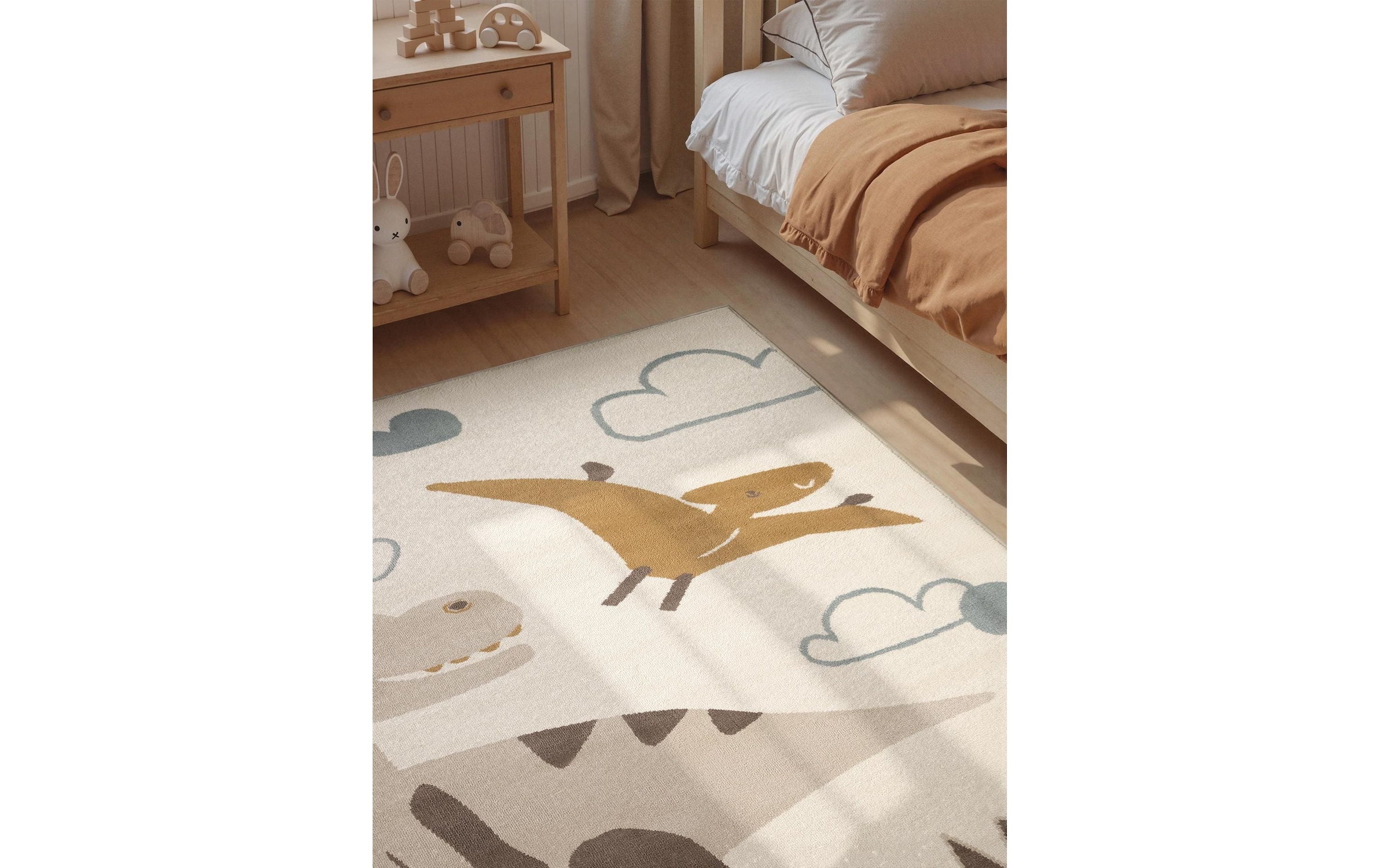 HANSE Home Tapis pour enfants »Dino« Rectangulaire 10 mm Höhe Pflegeleicht, Weich, Kinderzimmer, Spielteppich, Spielunterlage