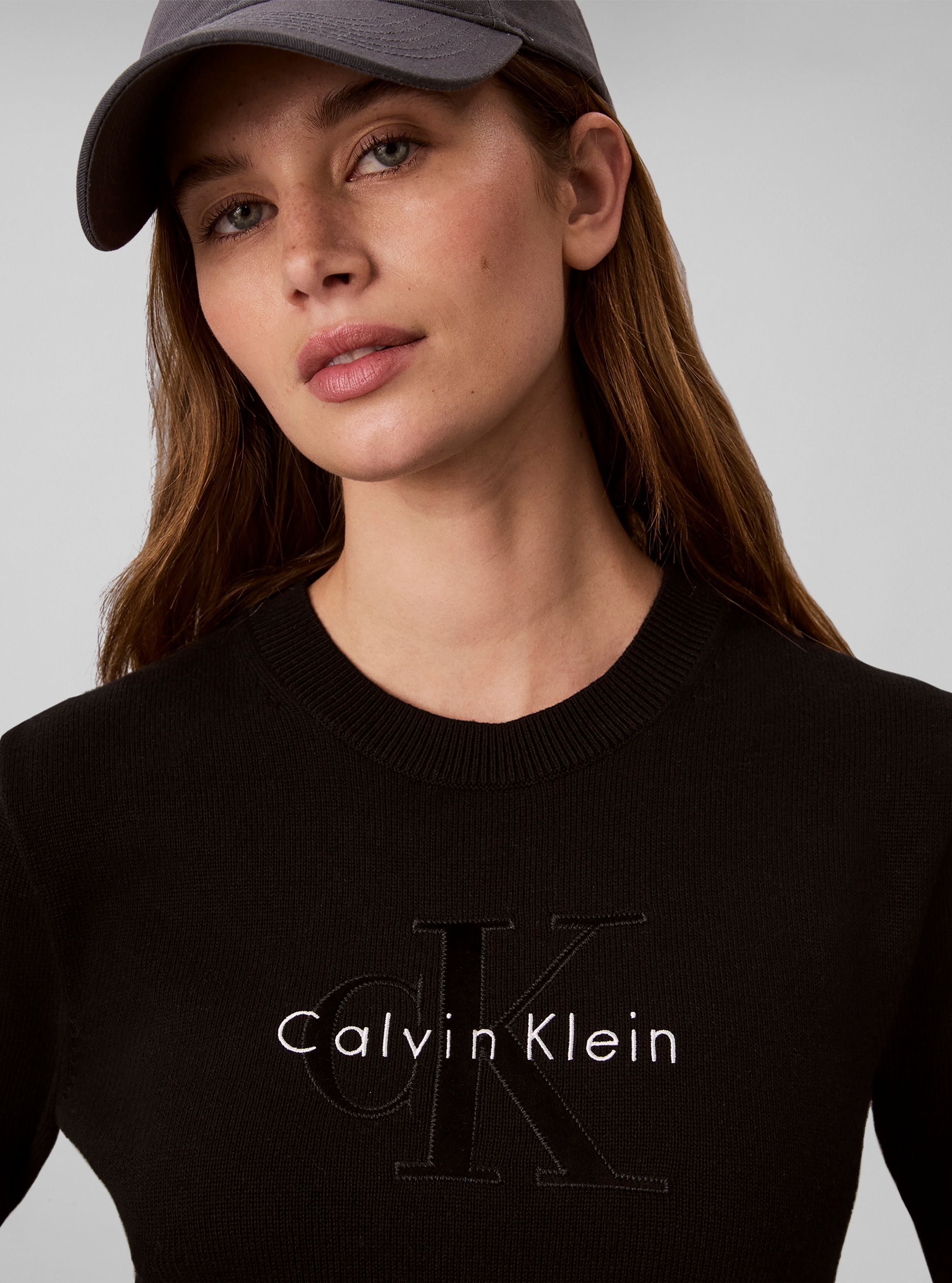 Calvin Klein Minikleid »LOGO MINIDRESS« Ohne Tasche Regular fit, Logoschriftzug