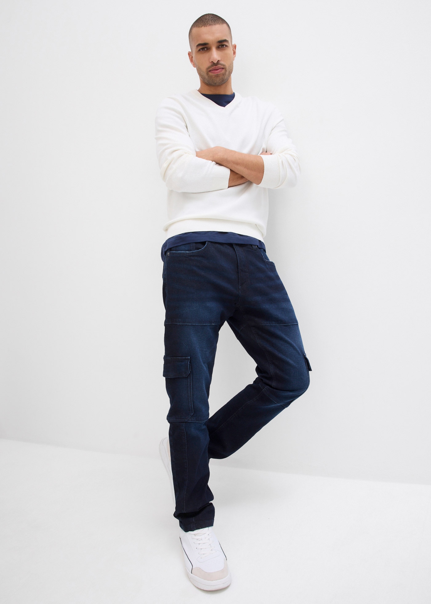 bonprix Cargojeans »Slim Fit Cargo-Stretch-Jeans, Straight« Slim Fit Cargo-Stretch-Jeans, Straight