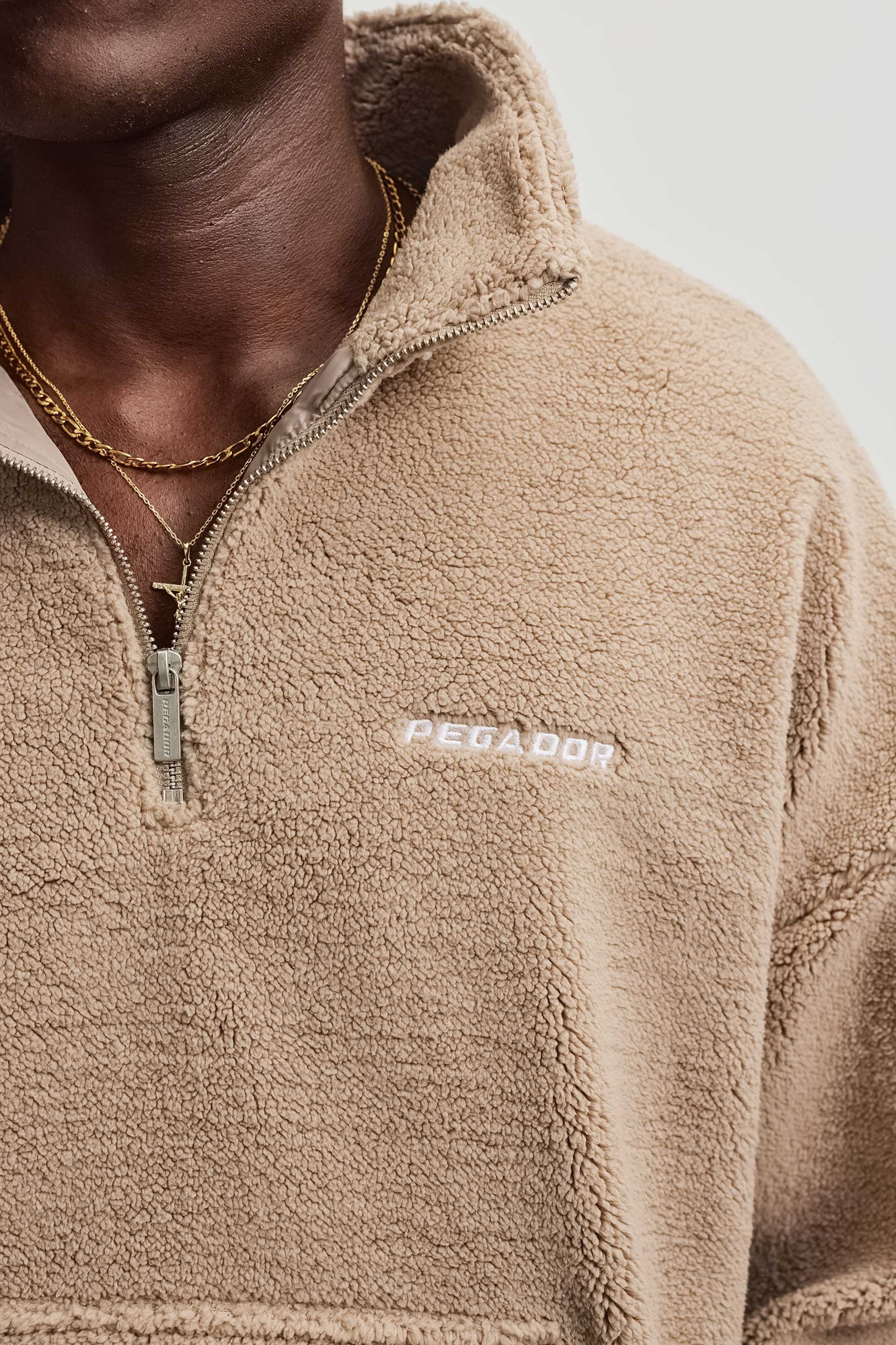 PEGADOR Sweat-shirt »Puka Teddy Half Zip Sweater«, Kunstfaser, regular fit
