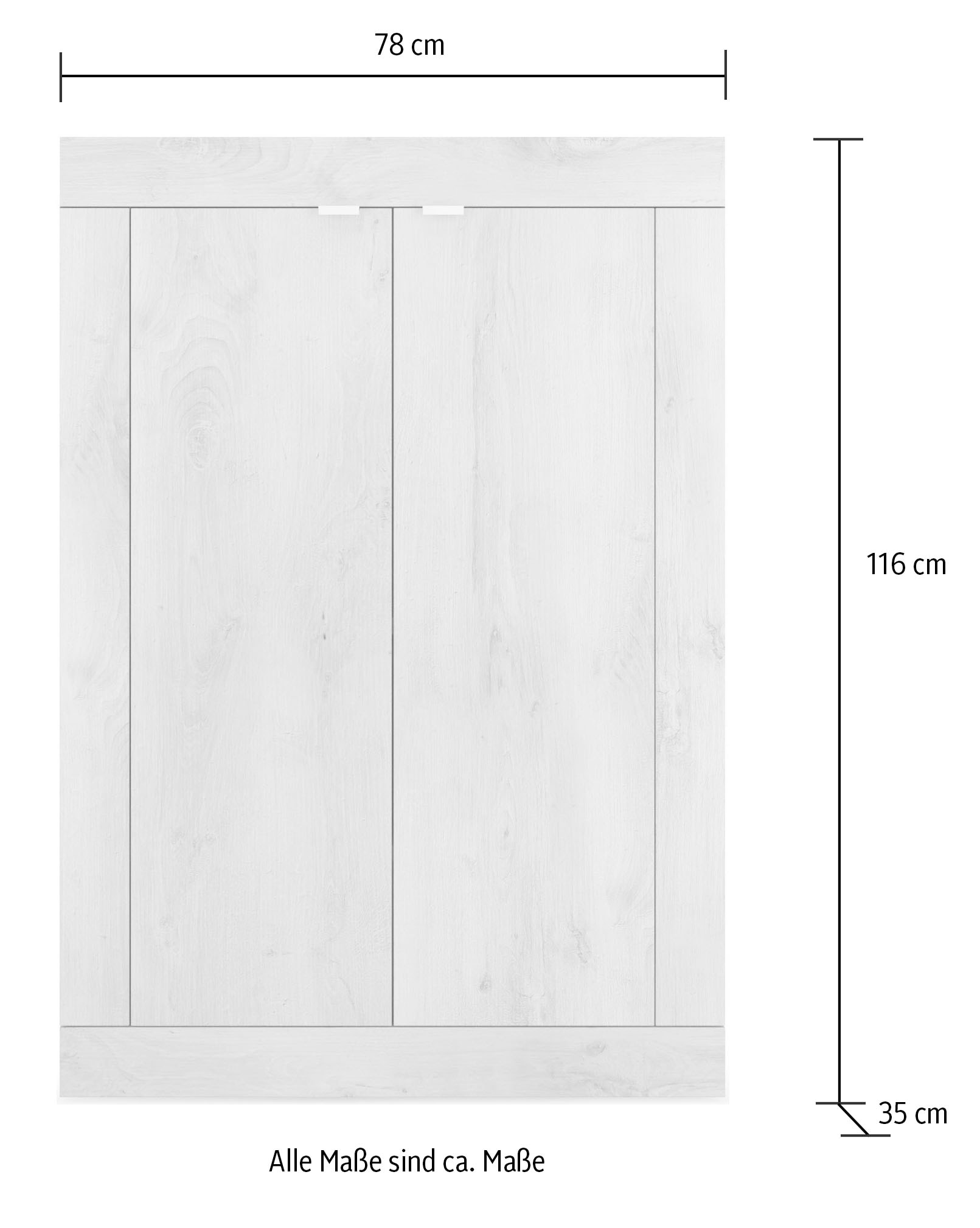 Home affaire Armoire à chaussures »Basic Breite 78 cm, Höhe 116 cm, Schuhkommode,« moderne Rahmenoptik, Metallgriffe, 4 Einlegeböden