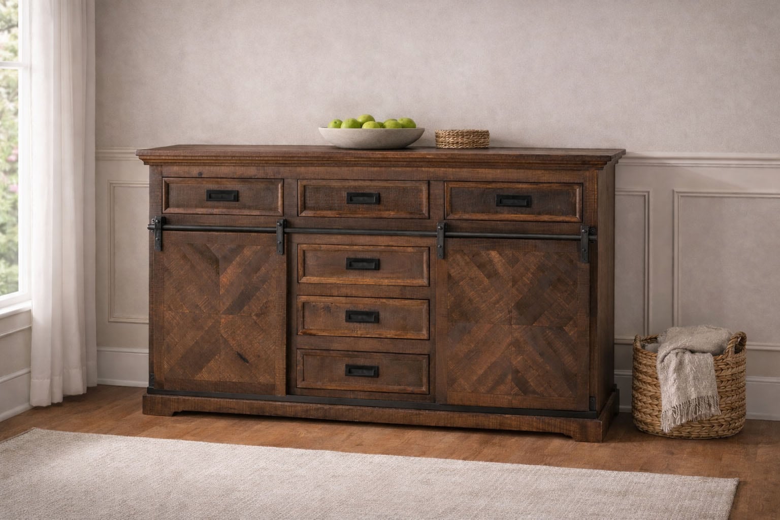 GOODproduct Sideboard »Don Barn« mit 2 Schiebetüren, handgefertigt, Unika-Möbel, Breite 160 cm