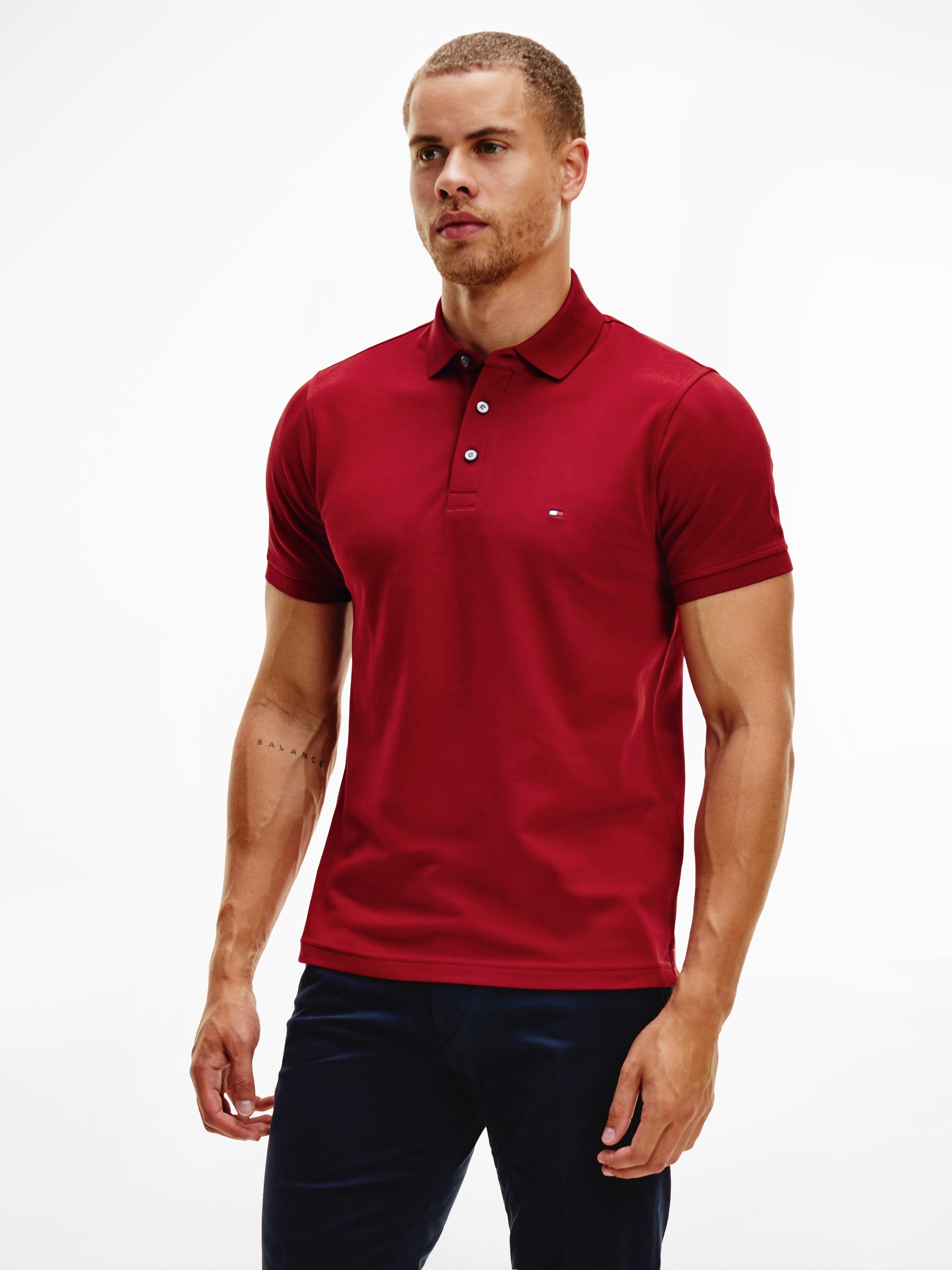 Tommy Hilfiger »1985 SLIM POLO« Markenstickerei, aus Baumwoll-Piqué
