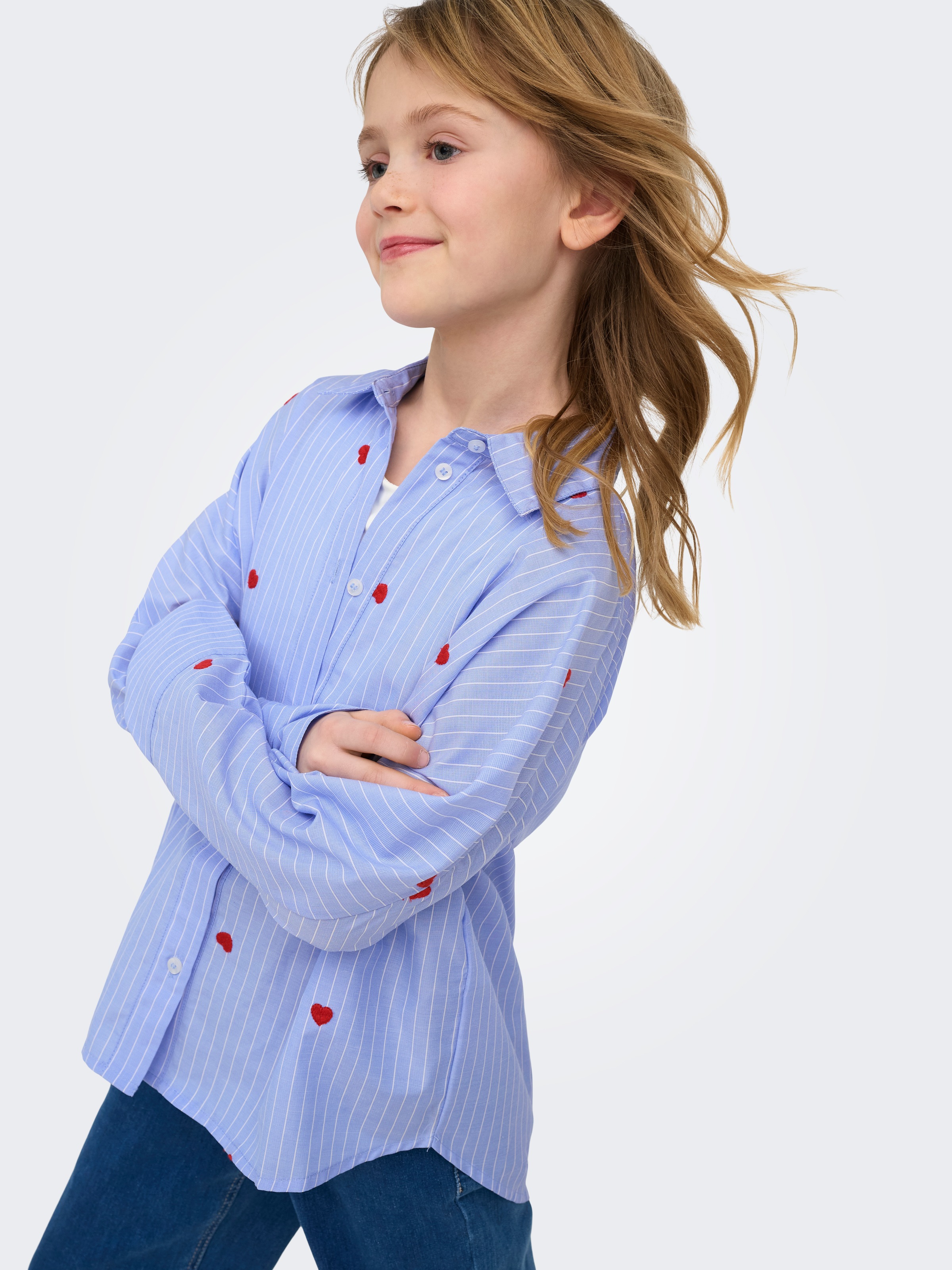 KIDS ONLY Blouse chemise »KOGNEW LINAGRACE LS ST.EMB SHRT WVN NOOS«