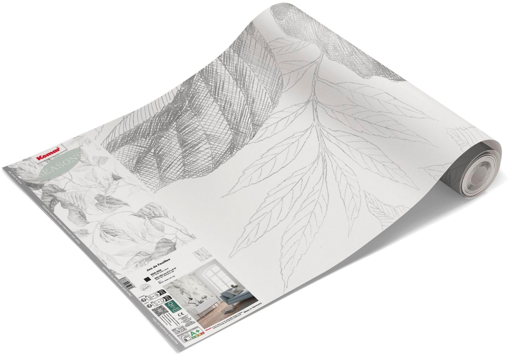 Komar Fototapete »Vlies Fototapete - Jeu de Feuilles - Grösse 200 x 250 cm« Motiv | bedruckt glatt