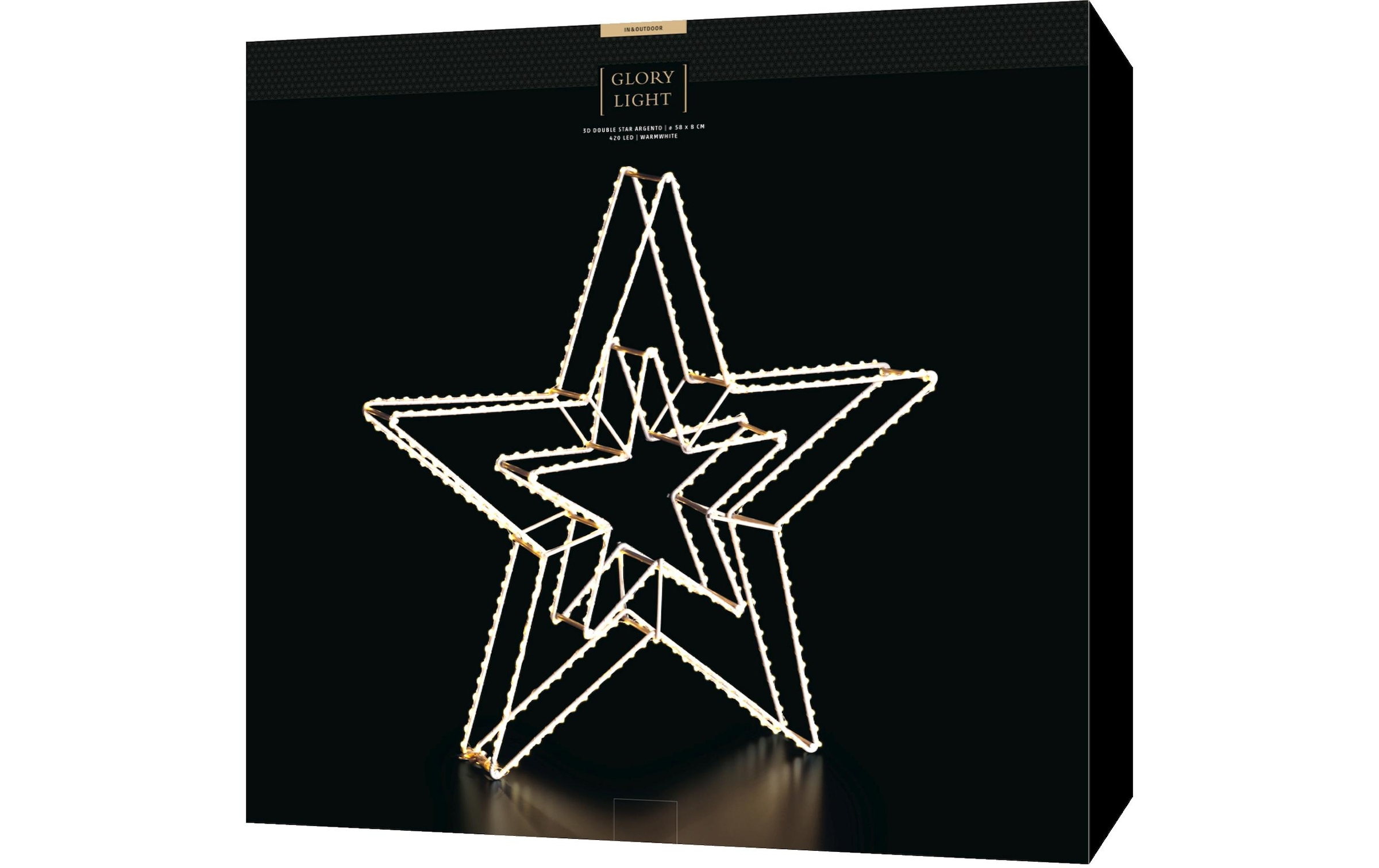 STT Figurine décorative LED »3D Double Star Argento 58cm«