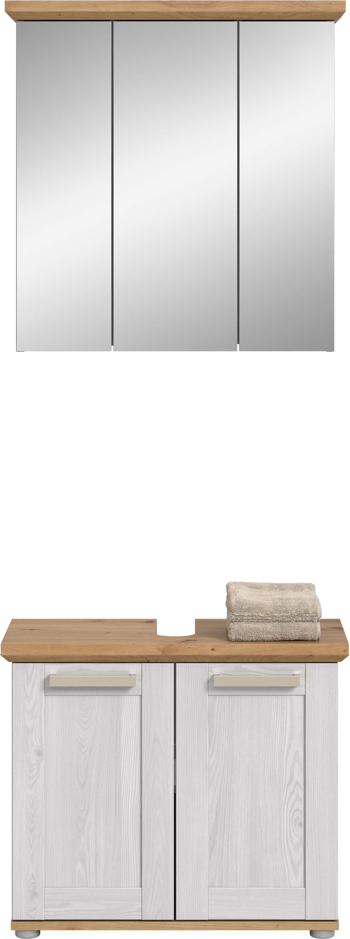 welltime Ensemble de meubles de salle de bain »COSENZA« best. aus: 1 Spiegelschrank, 1 Waschbeckenunterschrank, 2 cuis tlg.