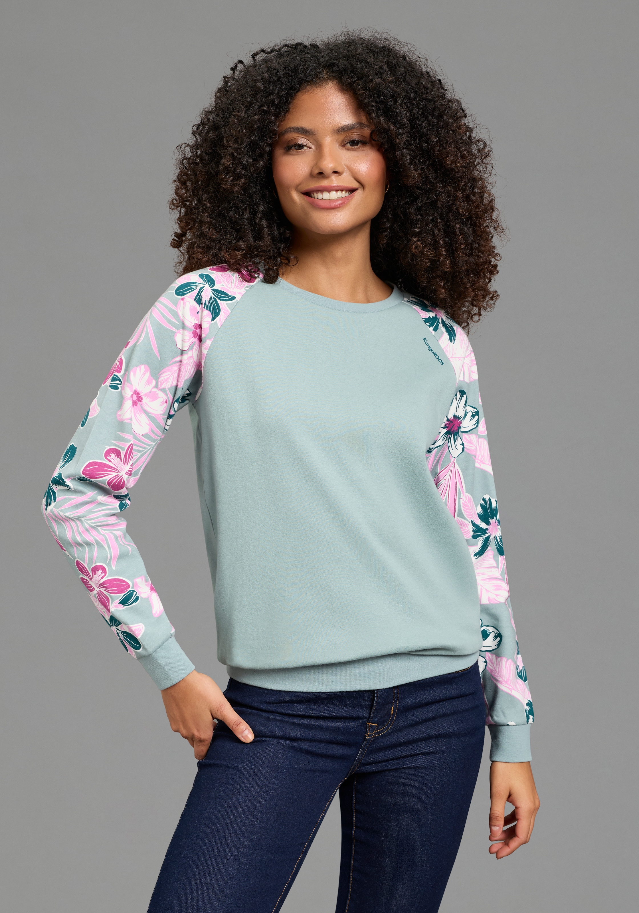 KangaROOS Sweat-shirt , manches avec imprimé floral
