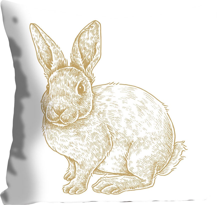 queence Coussin décoratif »Thorge« mit einem flauschigen Hasen