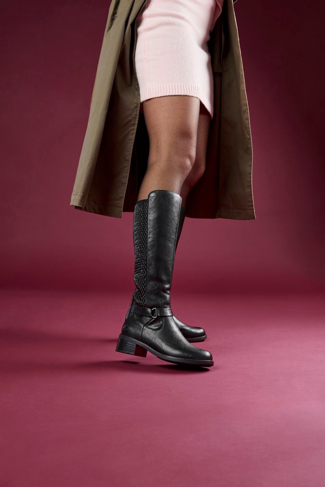Rieker Bottes  Langschaftstiefel, Stretchstiefel mit herausnehmbarer Innensohle