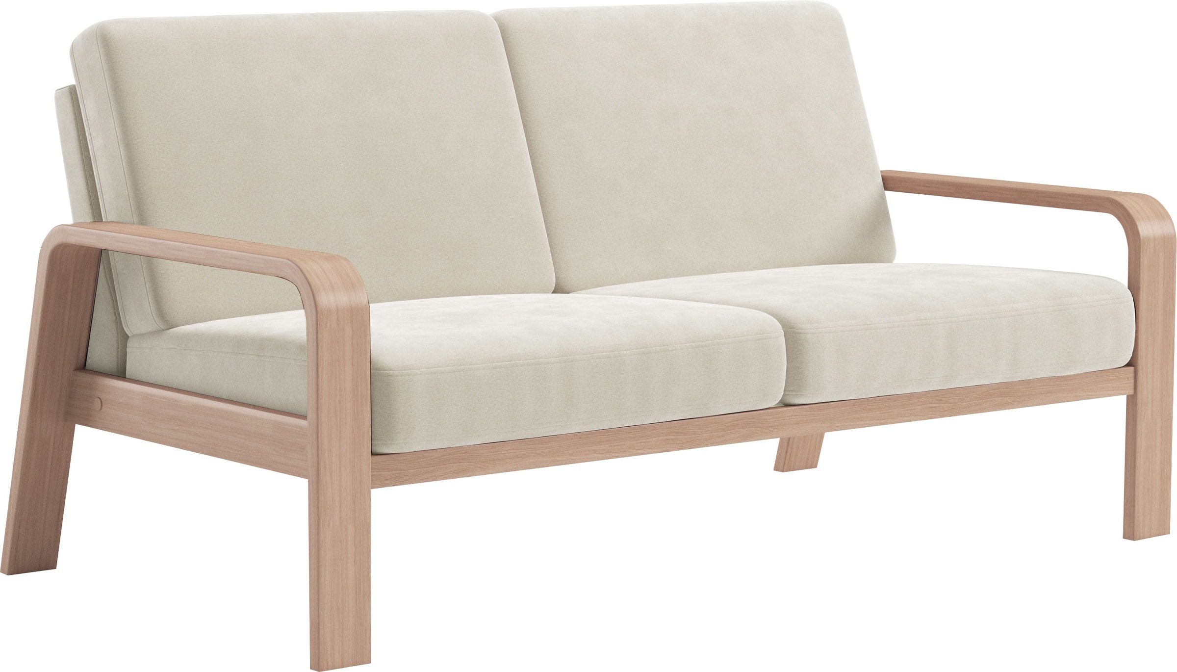 sit&more 2,5-places »Kolding« Armlehnen aus Buchenholz in natur, verschiedene Bezüge und Farben