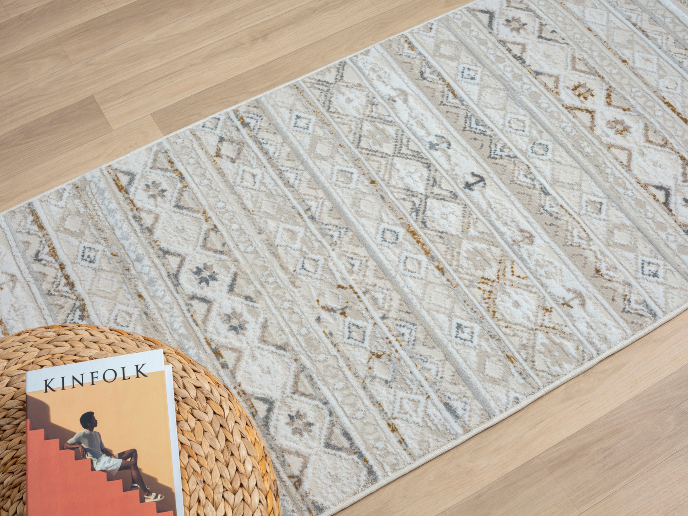 Myflair Möbel & Accessoires Teppich »My Nomady, LAGERRÄUMUNG!« rechteckig 10 mm Höhe Kurzflor, Scandi-Design, besonders weich durch Microfaser, mit Fransen