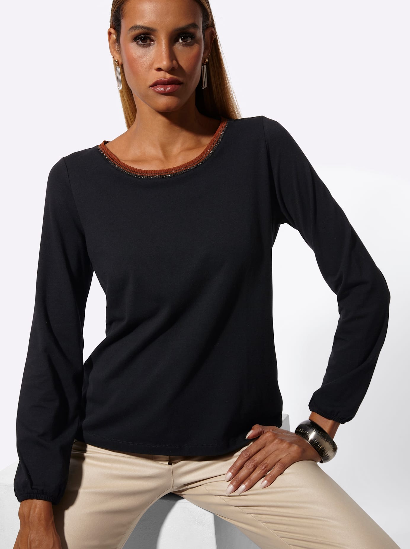 creation L T-shirt à manches longues »Modal-Shirt« 1