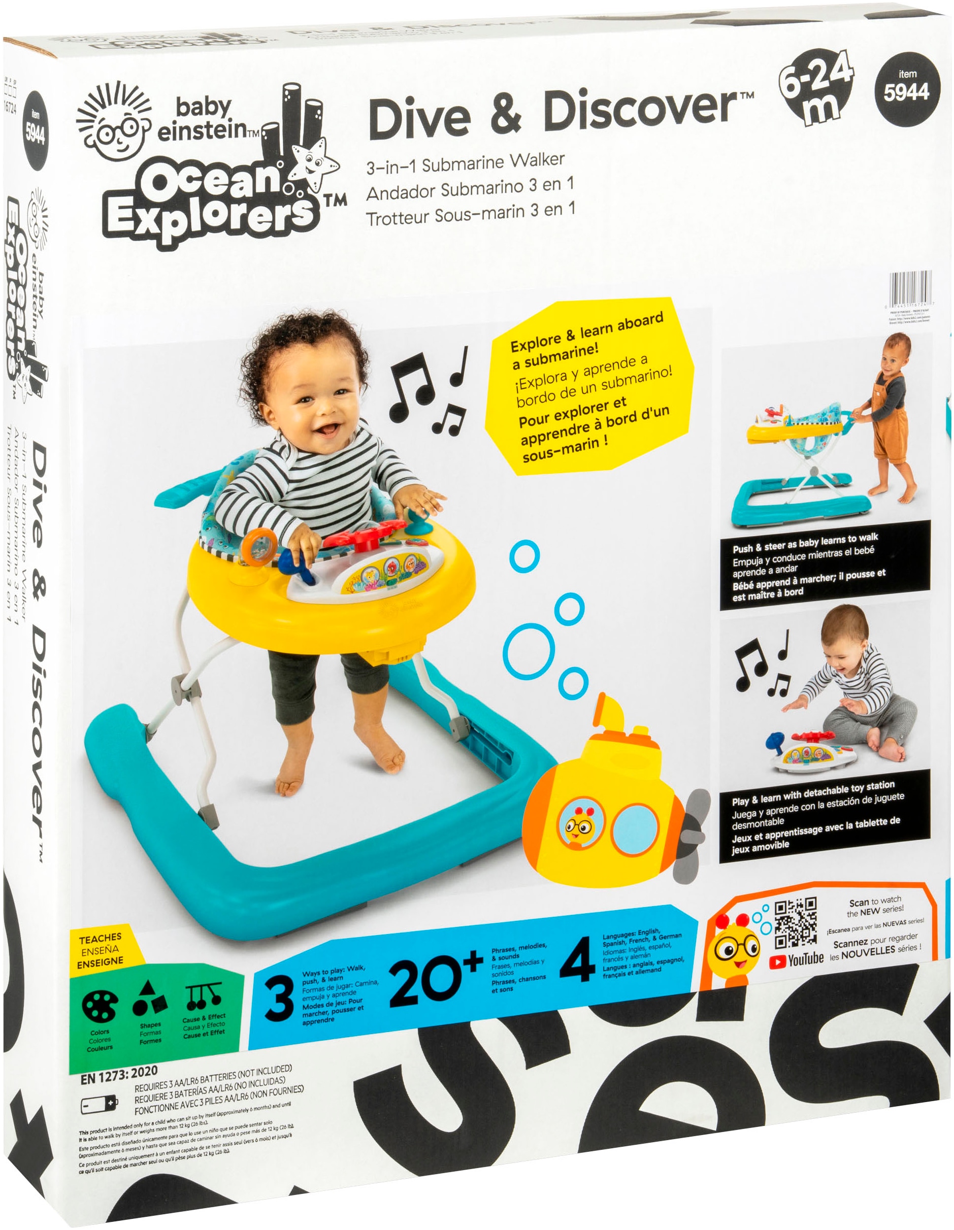 Baby Einstein Lauflernhilfe »Dive & Discover™ 3-in-1 Submarine Walker« mit Meeresgeräuschen und Melodien