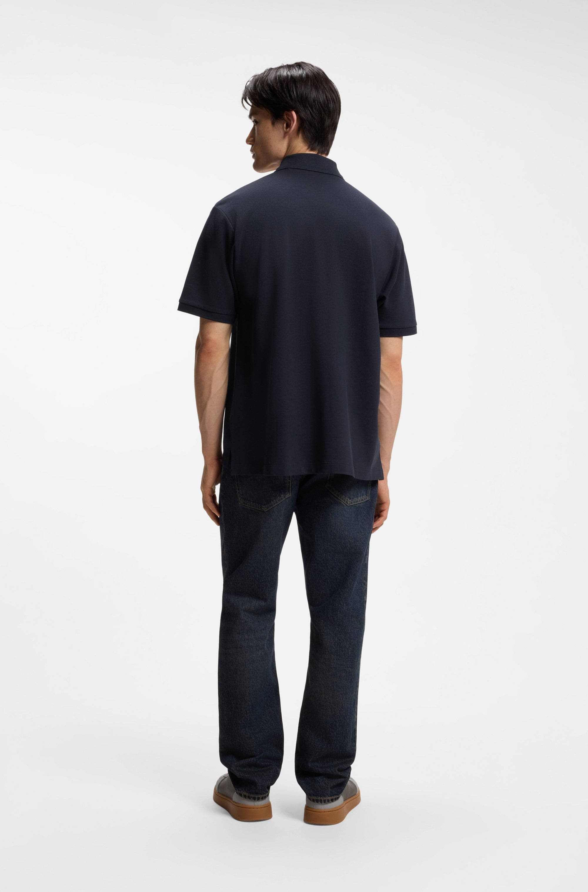 HUGO Polo »Nolitos« col polo, loose fit, coton pur