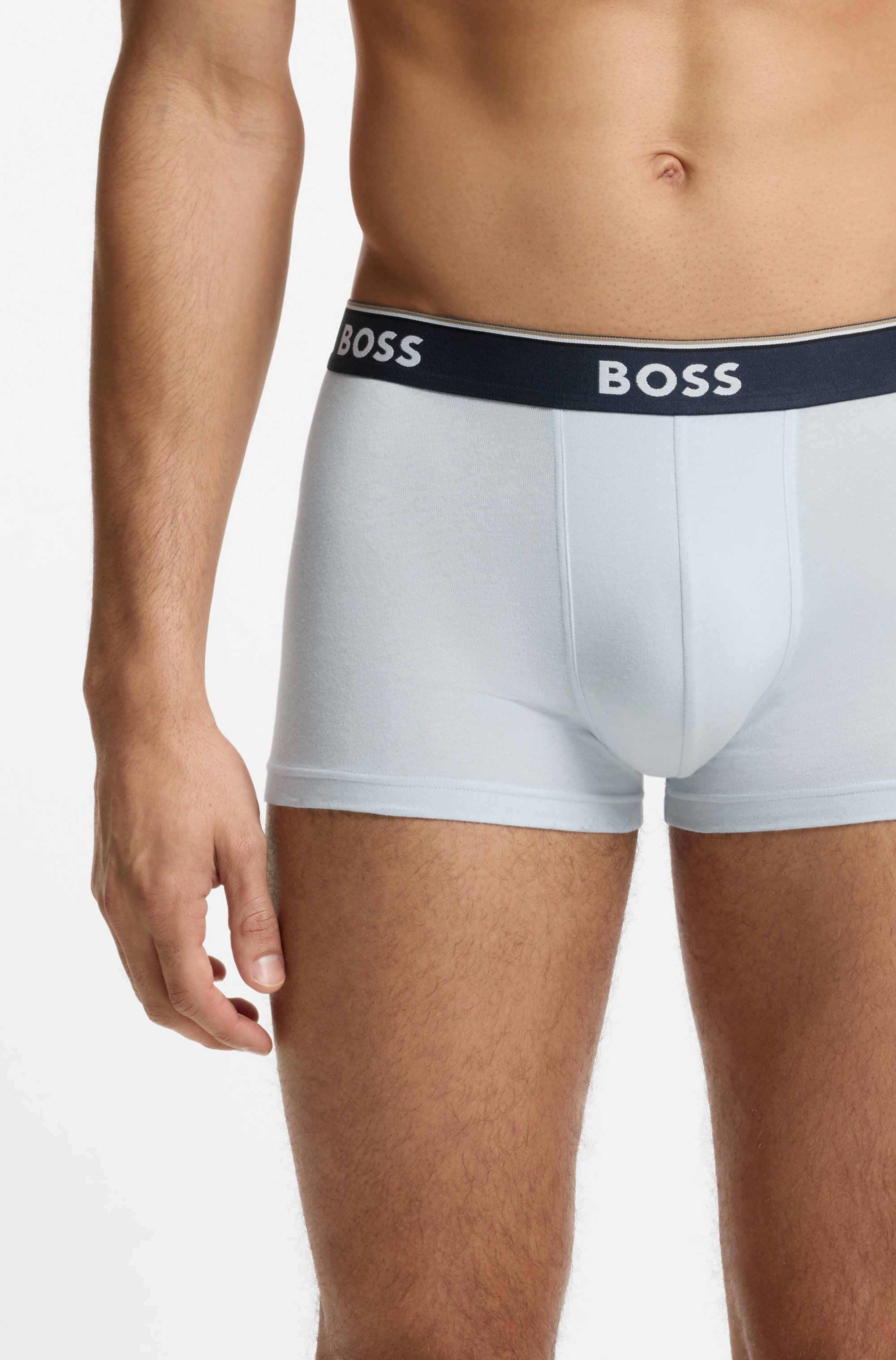 BOSS Trunk Packung, 3 Stk. aus Stretch-Baumwolle mit Logo-Bund, mittlere Bundhöhe