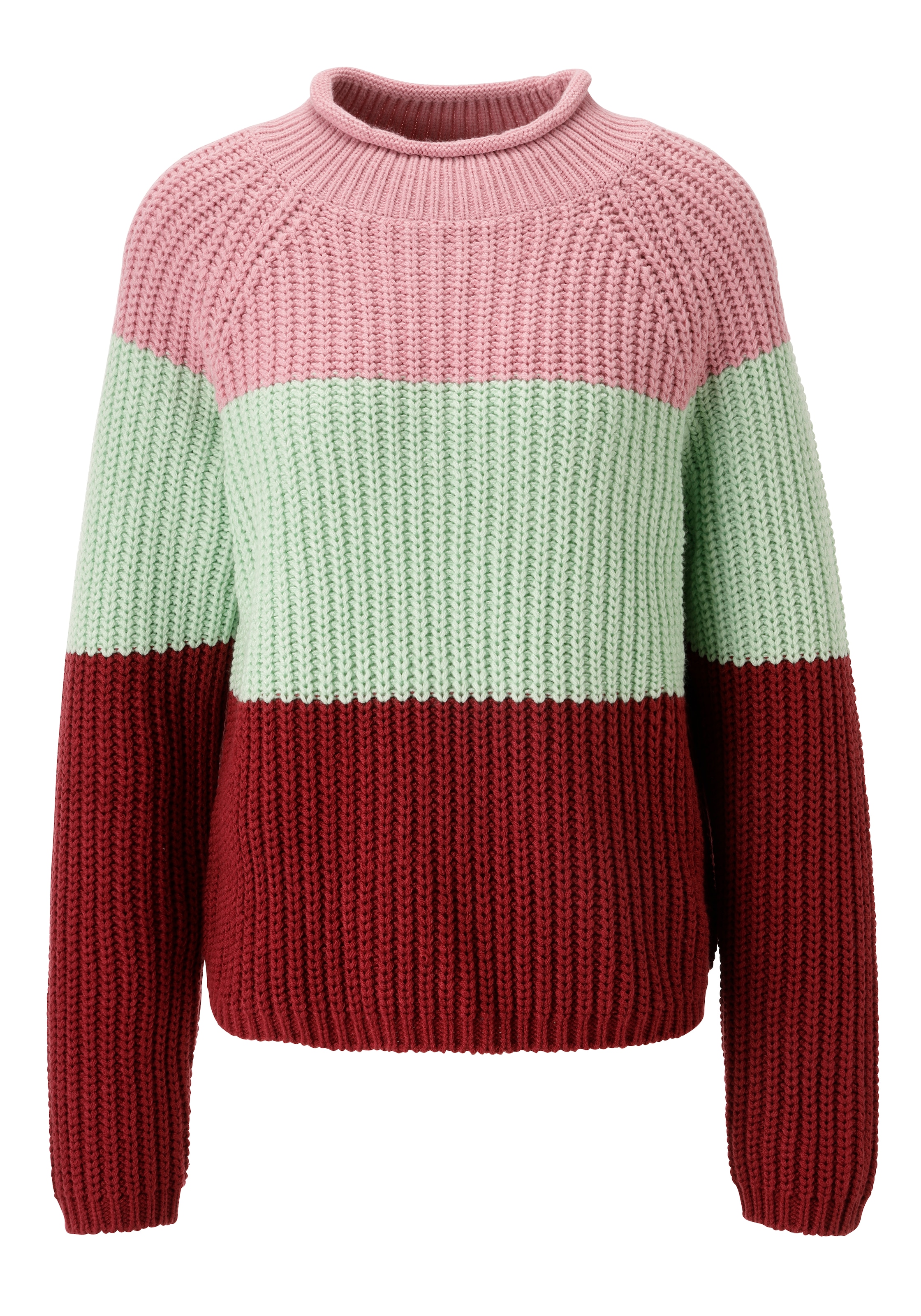 Aniston CASUAL Strickpullover im trendfarbigen Color-Blocking - NEUE KOLLEKTION