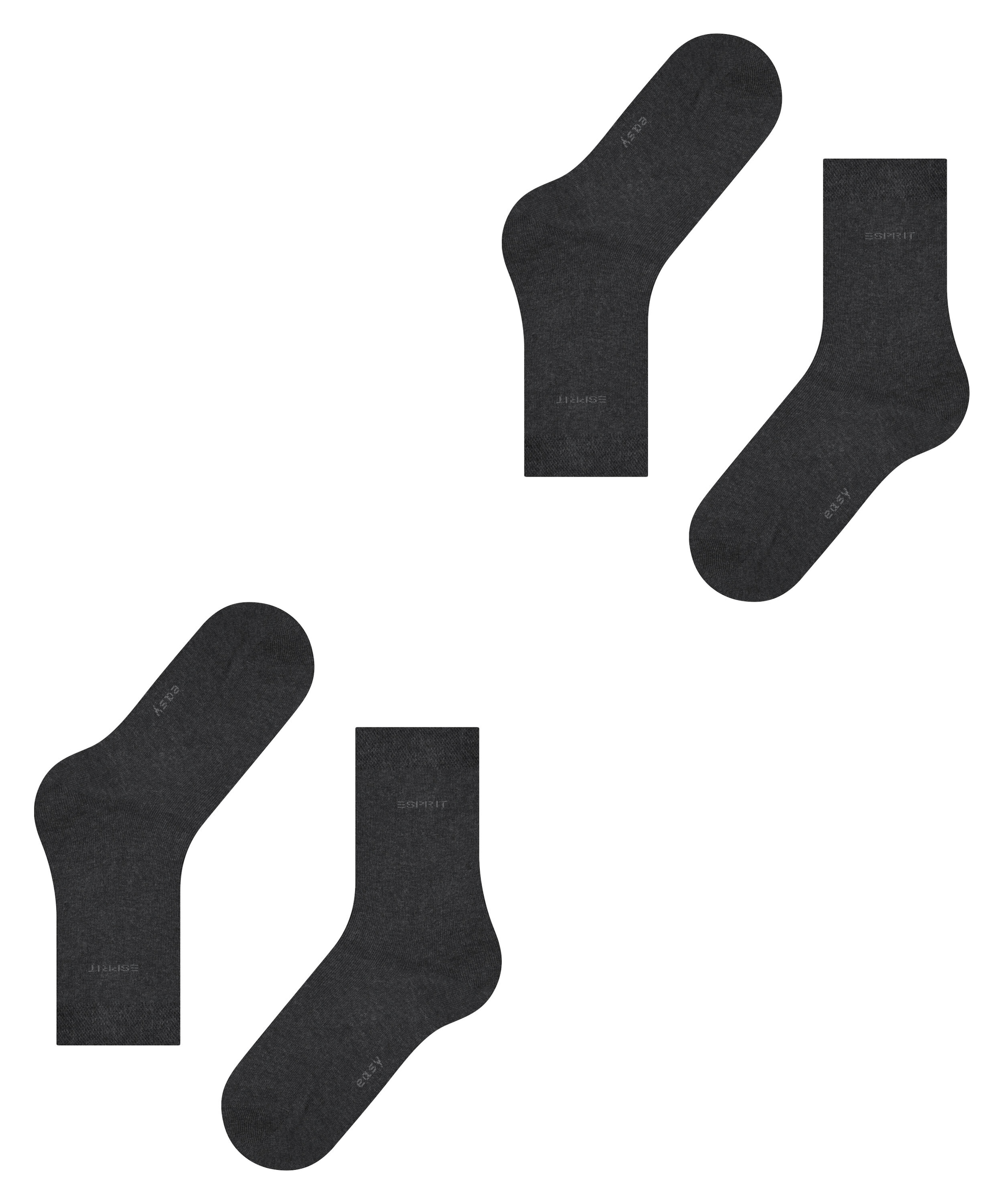 Esprit Socken »Basic Easy« 2er Pack, 2 Stk. tlg. ohne einschneidendes Bündchen, Basic-Socke, Uni-Strümpfe atmungsaktiv