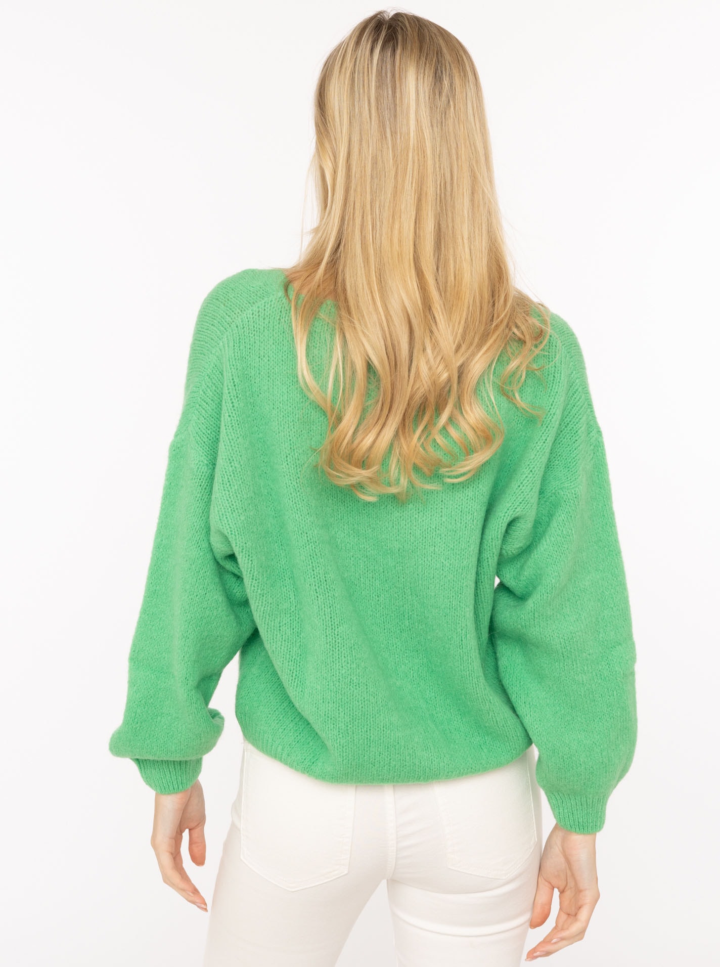 Zwillingsherz Strickjacke »"Uni"« One Size, Langarm, Knopfleiste, tiefer V-Ausschnitt, Wollanteil