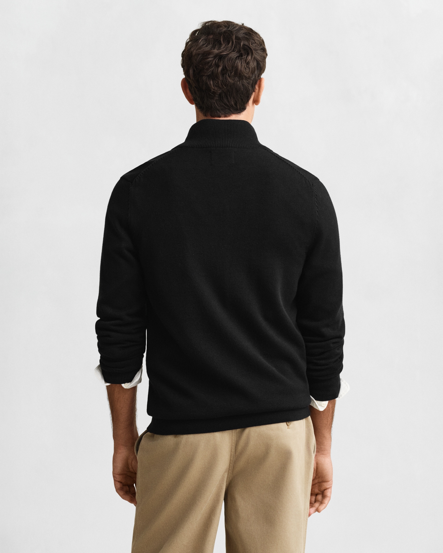 Gant Cardigan »CASUAL COTTON ZIP CARDIGAN« avec bord-côte au col montant, aux manches et à l'ourlet