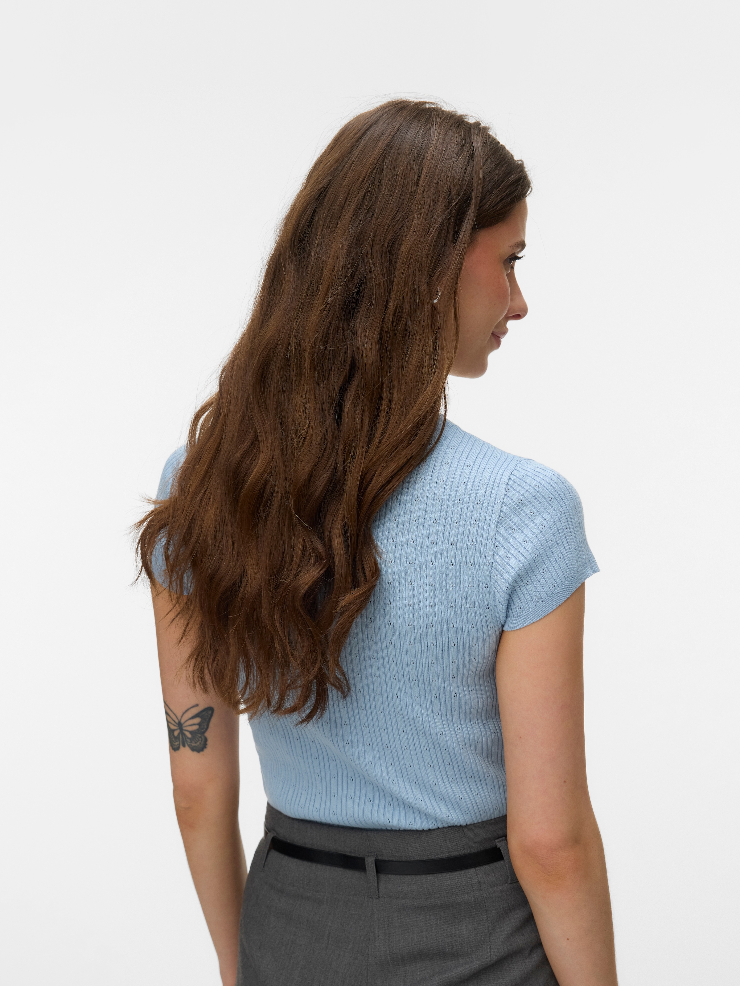 Vero Moda Pull à manches courtes »VMSILJE C/S O-NECK POINTELLE PULL NOOS« Sommerpulli