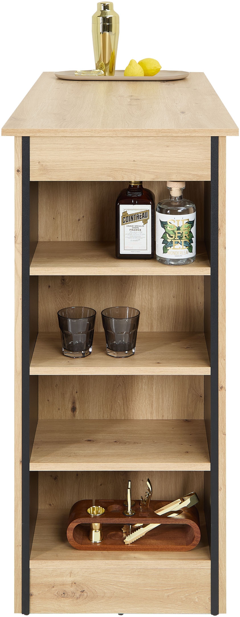 Stolkom Bartisch »Mojito B/H/T 115x103x50 cm« 1 Stk. tlg. Beidseitig montierbar, 4 offene Fächer