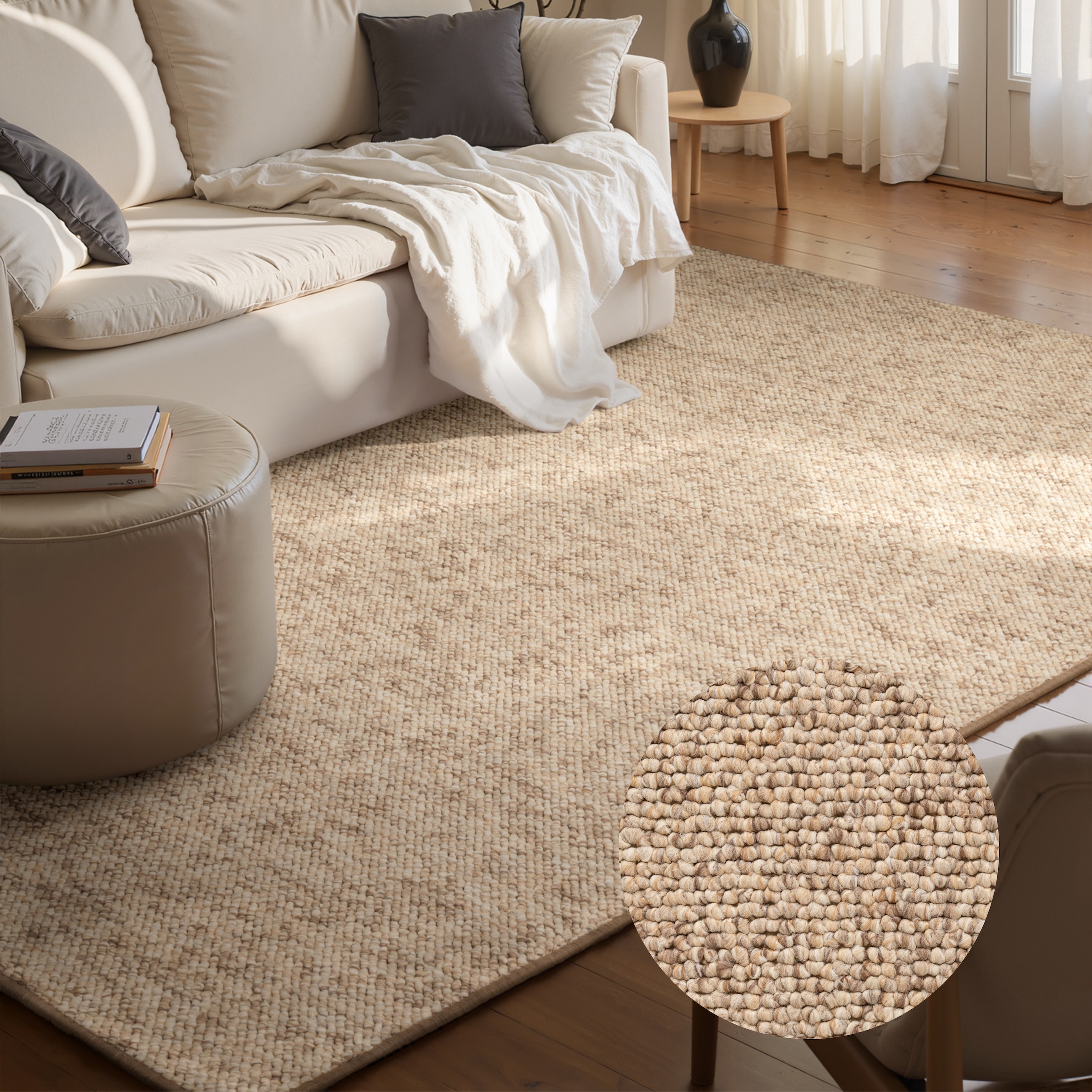 HANSE Home »Wolly 2« rechteckig 12 mm Höhe Flachgewebe, Läufer, Skandi, Woll-Optik, Esszimmer, Wohnzimmer, Flur
