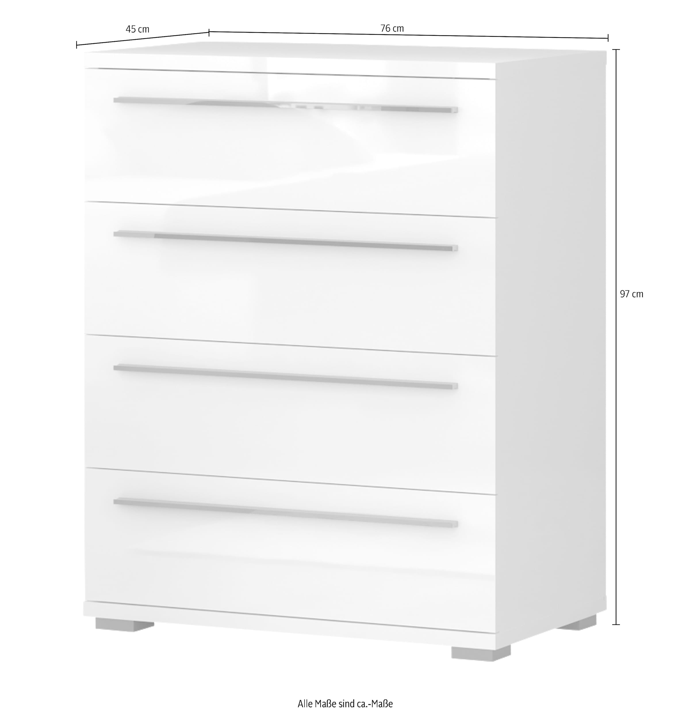 GOODproduct Schubkastenkommode »Piano, mit 4 oder 5 Schubladen, FSC-zertifizierter Holzwerkstoff« UV lackiert hochglänzend,Soft-Close Funktion, in 2 Breiten und 2 Höhen
