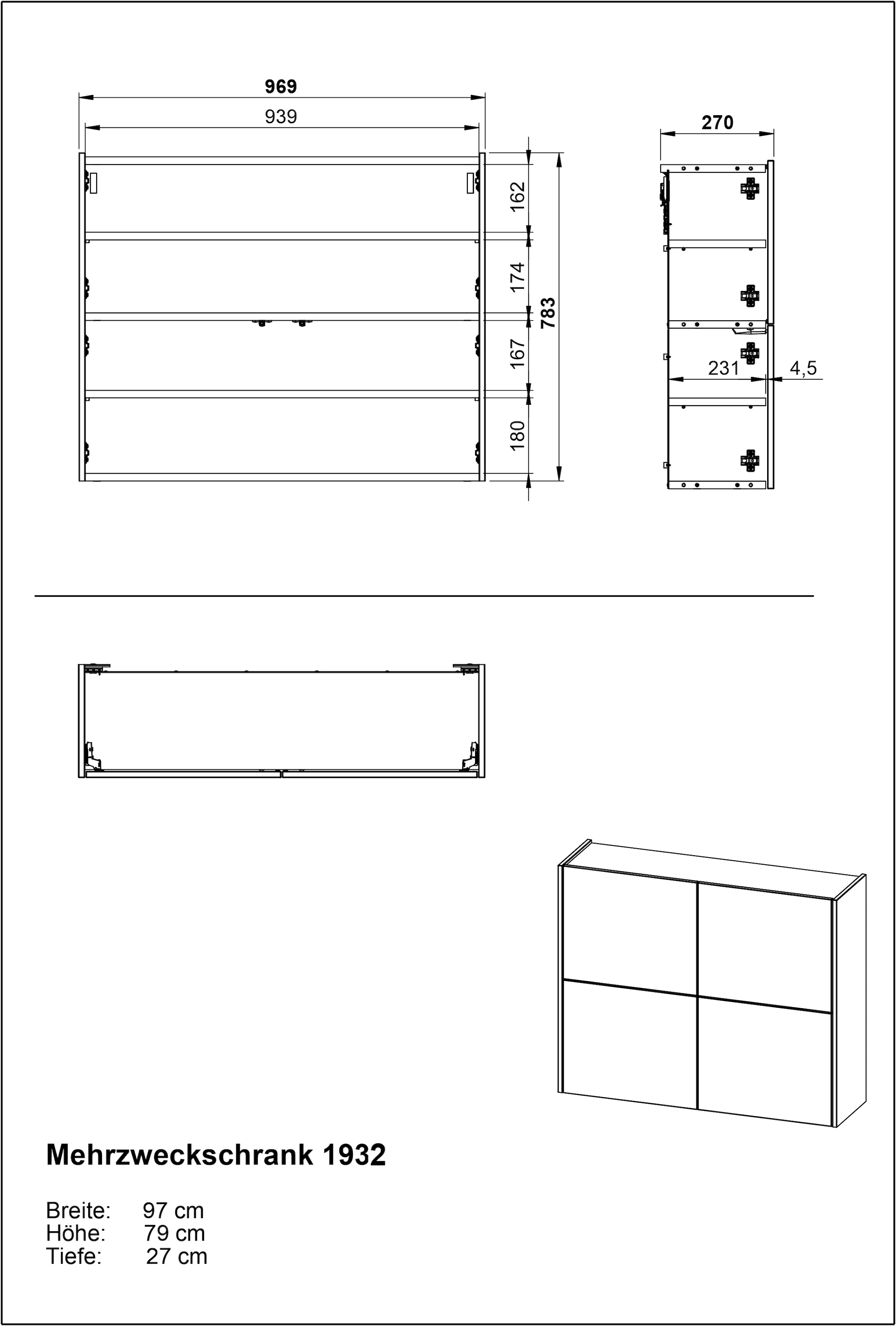 GERMANIA Ensemble de vestiaires »GW-Binetto« 2 cuis tlg.