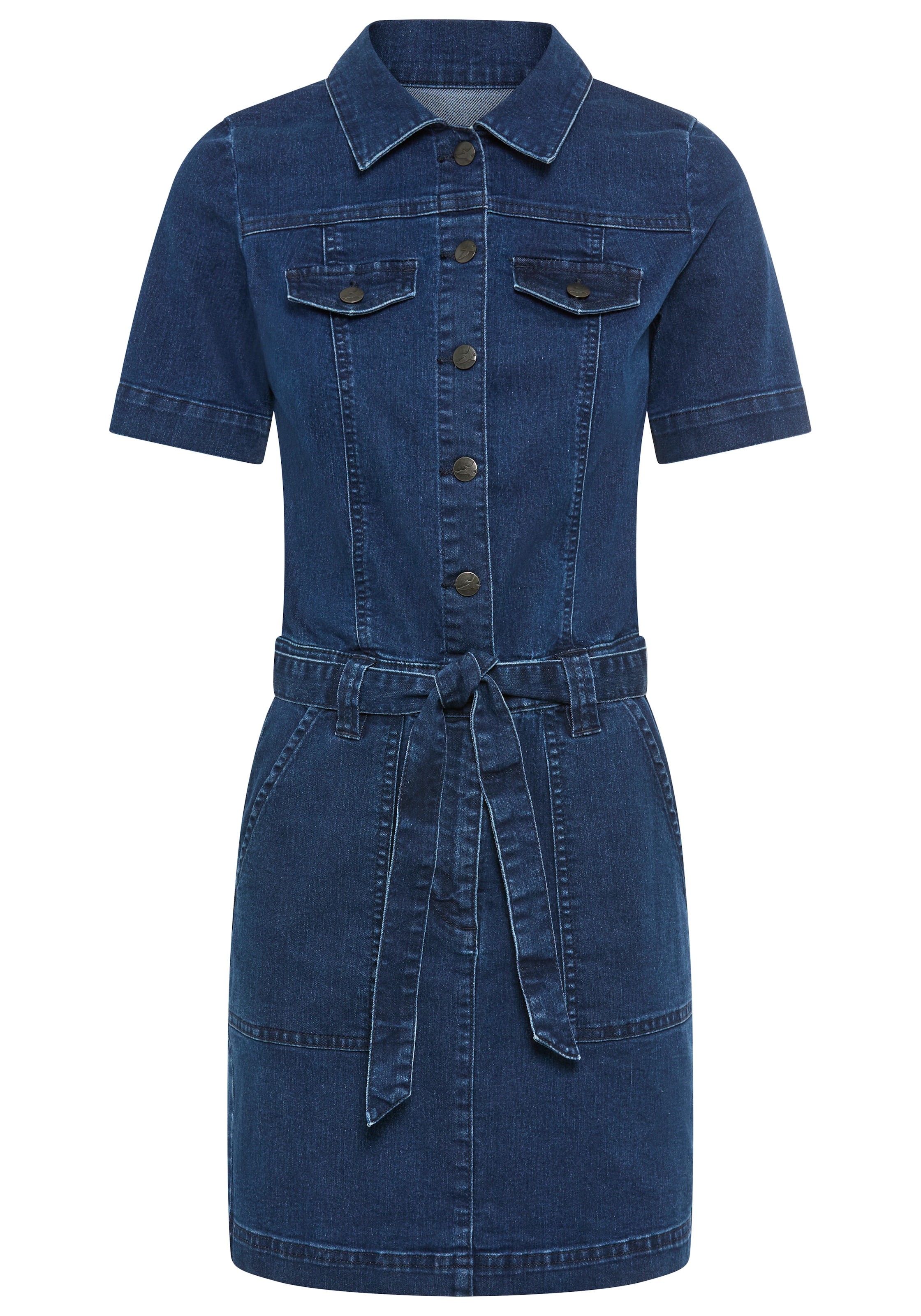 Arizona Robe en jean Poches plaquées kniefrei, aus elastischer Baumwollmischung, mit aufgesetzten Taschen