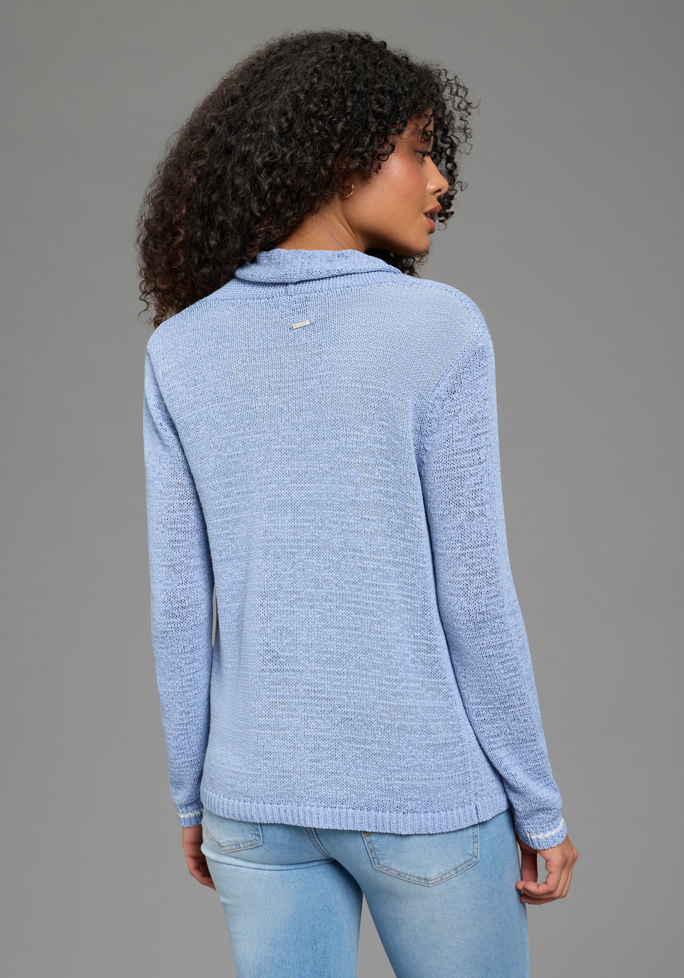 Laura Scott Veste en tricot mit lässigem Schalkragen, figurumspielende Passform