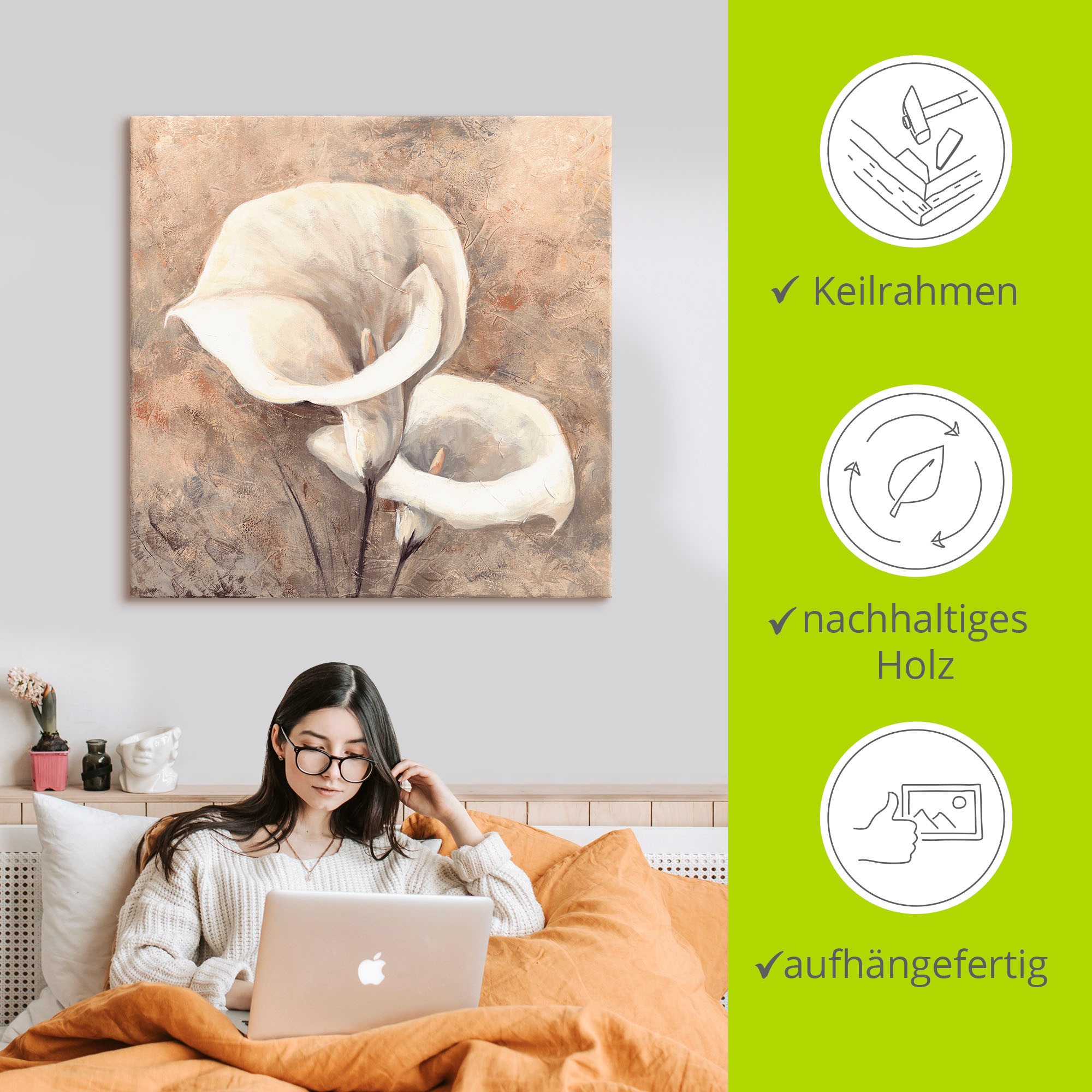 Artland Tableau sur toile »Klassische Callas« 1 cuis tlg. auf Holzrahmen gespannt