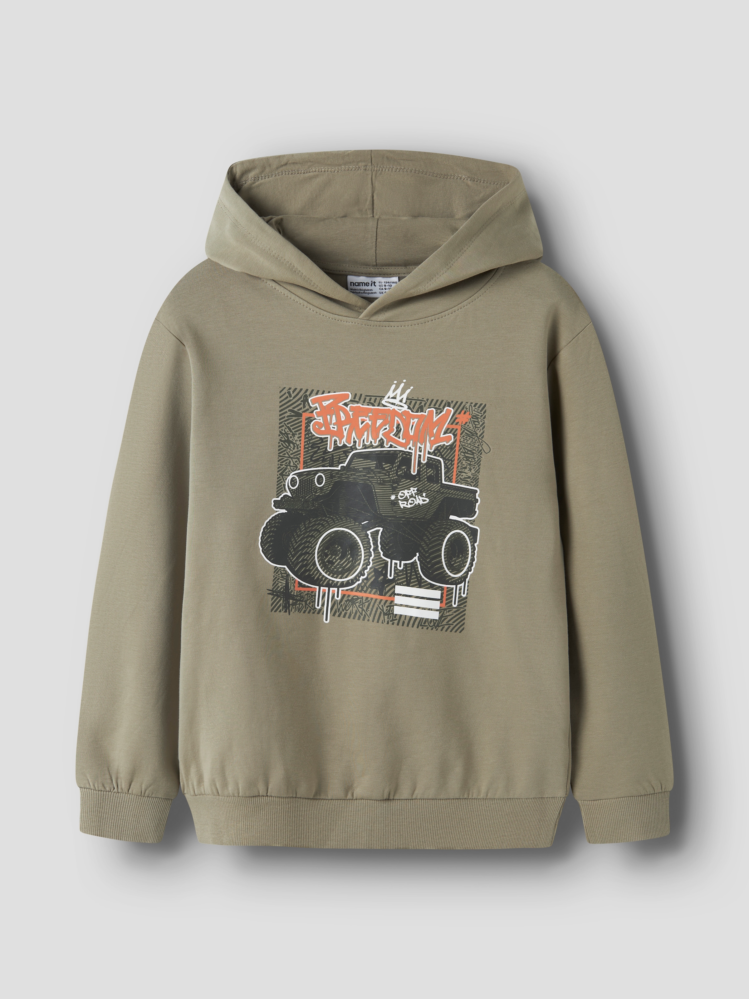 Name It Sweat à capuche »NKMVUGO LS NREG SWEAT WH BRU«, Baumwollmischung, regular fit, Print
