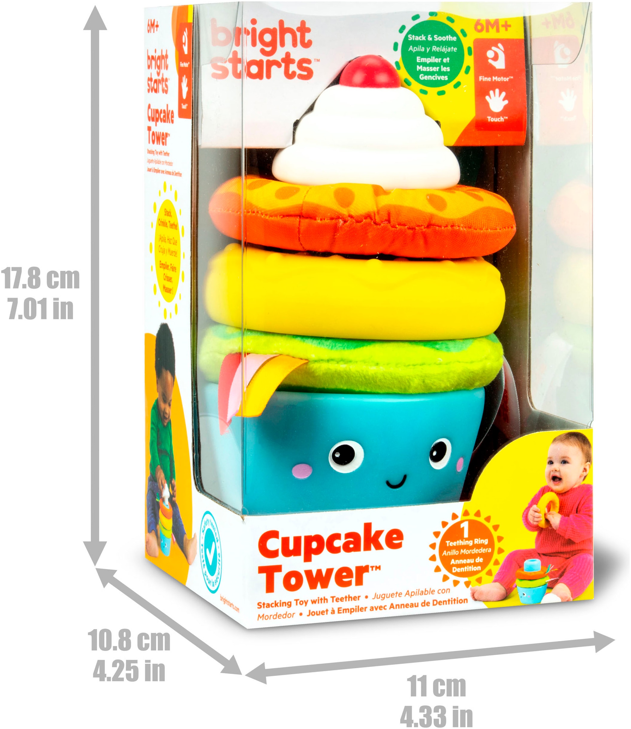 Bright Starts Stapelspielzeug »Cupcake Tower Stacking Toy with Teether«