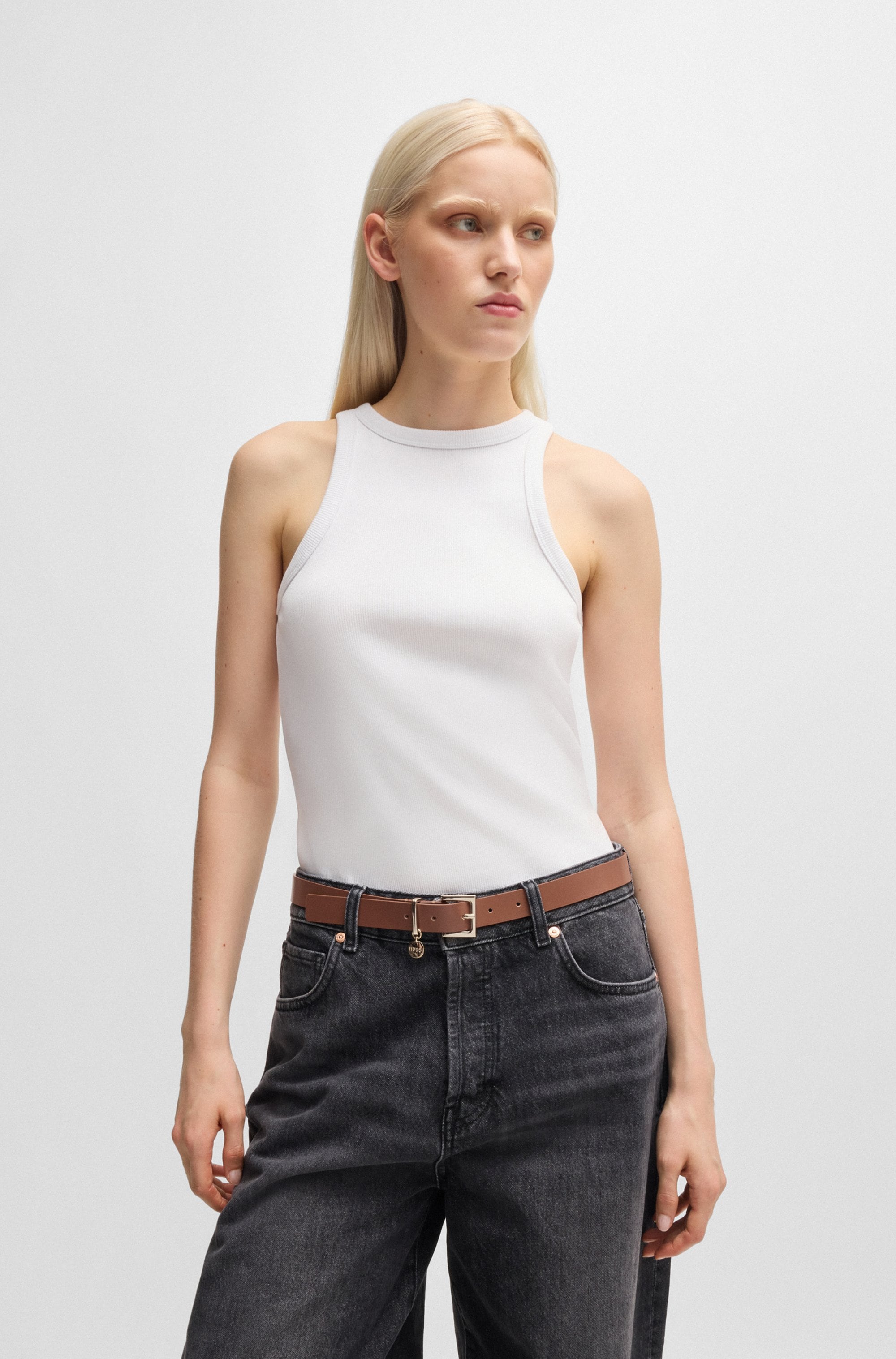 HUGO Ledergürtel »Amelia-G Sz25« Stilvoller Verschluss mit Logo Anhänger