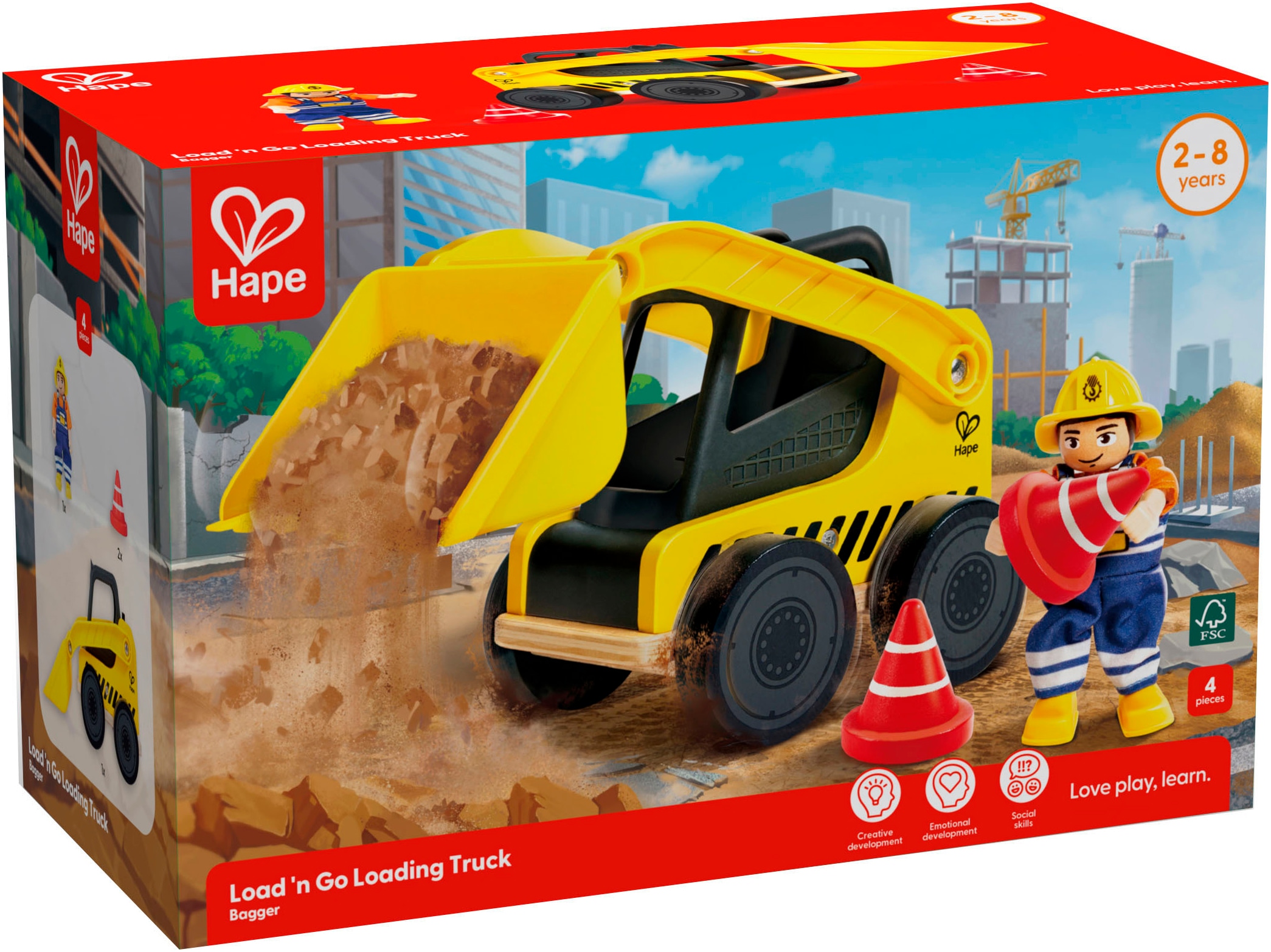 Hape Jouet chargeur à roues »Frontlader«