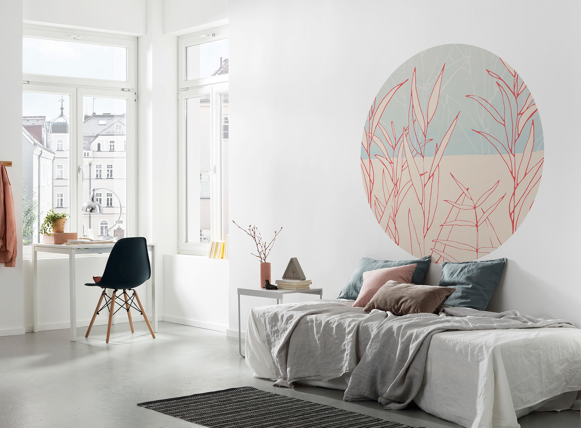 Komar Fototapete »Vlies selbstklebend - Gräser - Grösse 125 x 125 cm« bedruckt glatt Wohnzimmer, Schlafzimmer