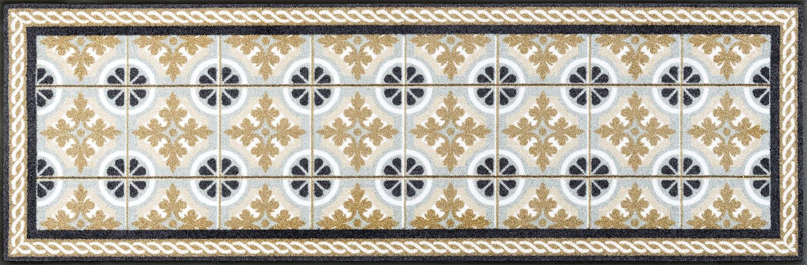 wash+dry by Kleen-Tex Chemin de table »Kitchen Tiles« Rectangulaire 7 mm Höhe Tapis d'entrée anti-salissure, antidérapant, adapté pour intérieur et extérieur, lavable