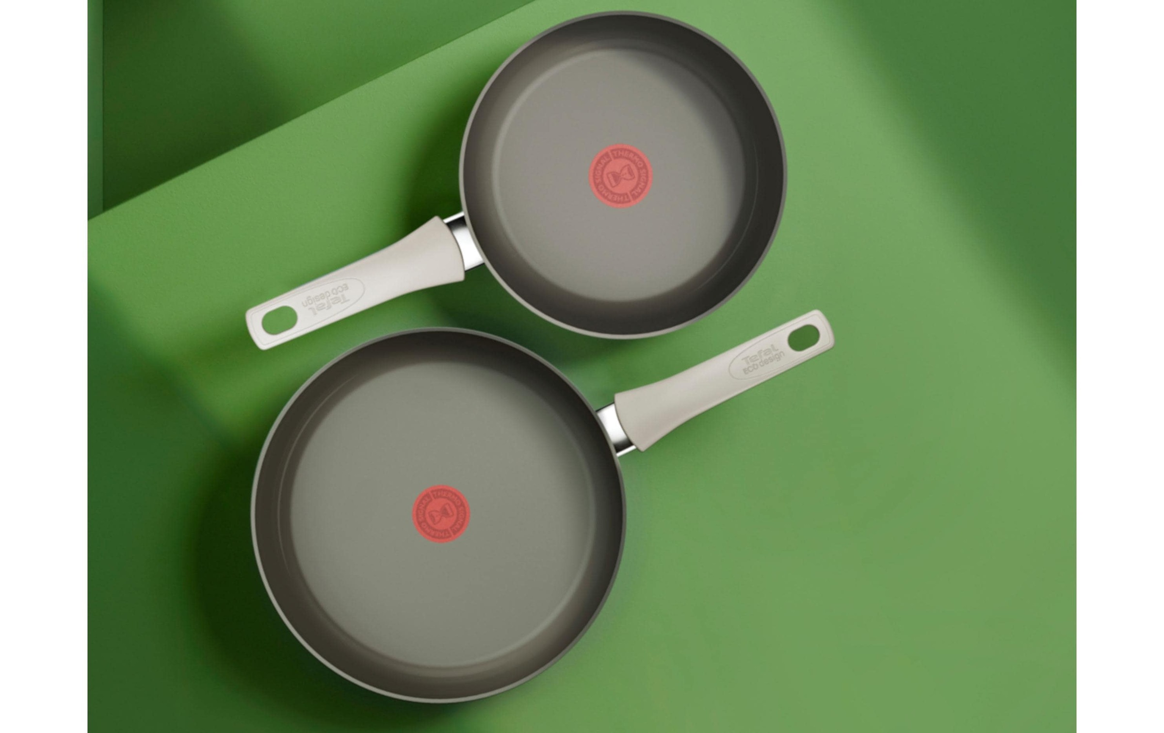 Tefal Bratpfanne »Renew On 20 / 24 / 28 cm« Aluminium 3 tlg. ratpfannenset aus recyceltem Aluminium mit Keramikbeschichtung