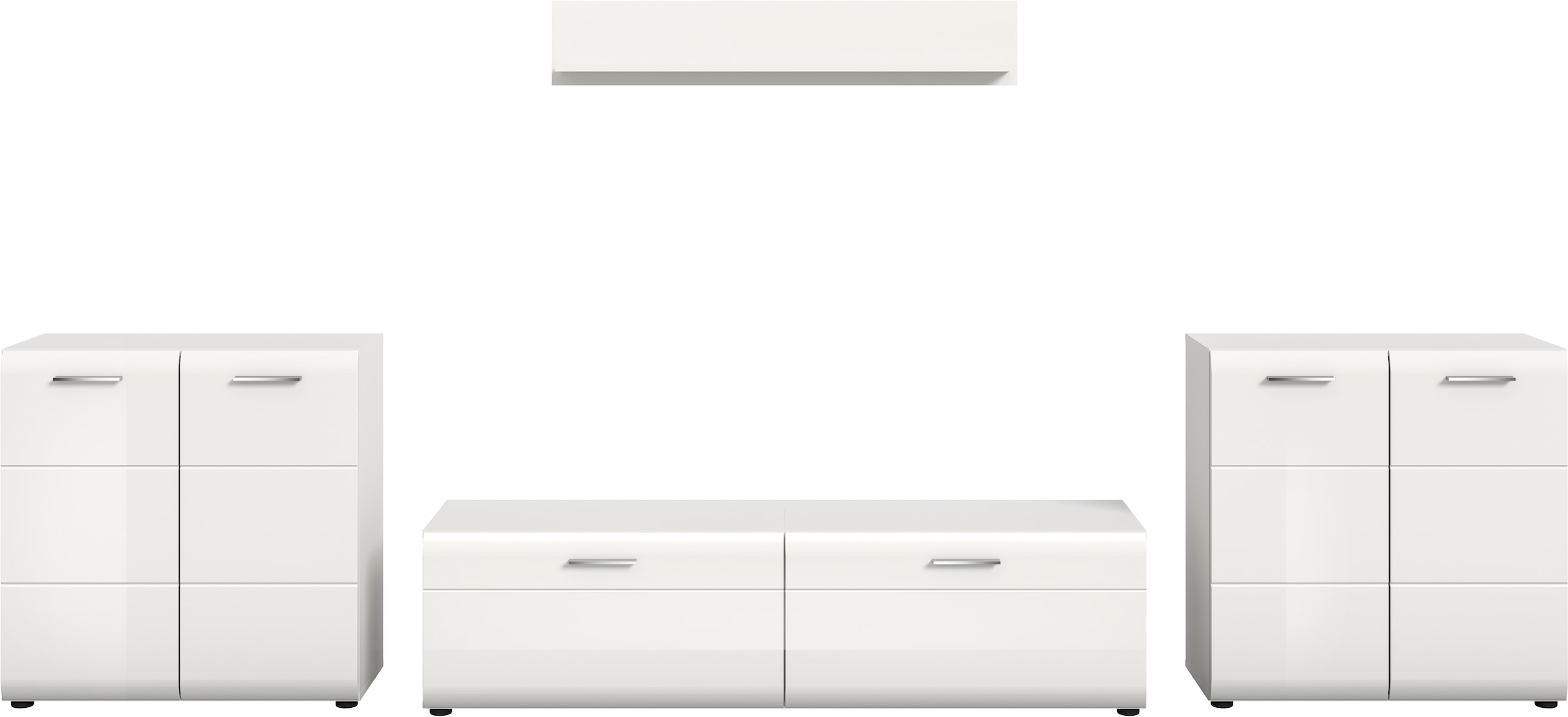 Home affaire Meuble mural »FLORENZ, 4-teilige Wohn-Kombination, hochwertige MDF-Front« Set, Set, best. aus: 2 Kommoden, 1 Lowboard, 1 Wandboard, 4 cuis tlg.