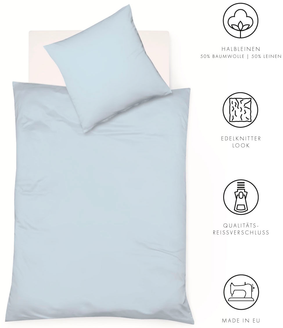 fleuresse Linge de lit »Provence in Gr. 135x200, 155x220 oder 200x200 cm« 2 cuis Toile mixte, 50% coton, 50% lin, tailles 135x200, 155x220, 200x200cm