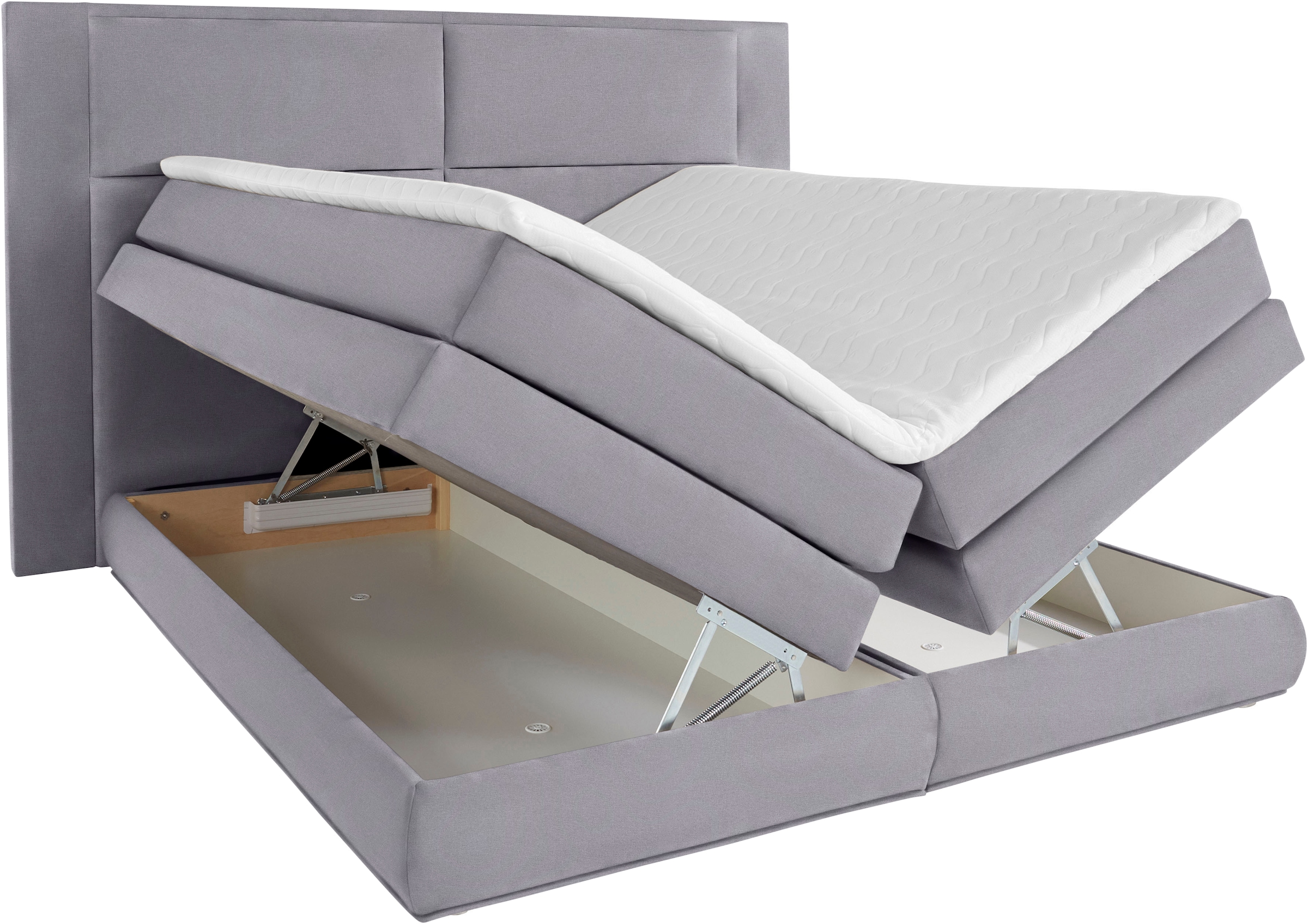 COLLECTION AB Boxspringbett »Copenhagen« inklusive Bettkasten, Topper, wahlweise mit LED-Beleuchtung