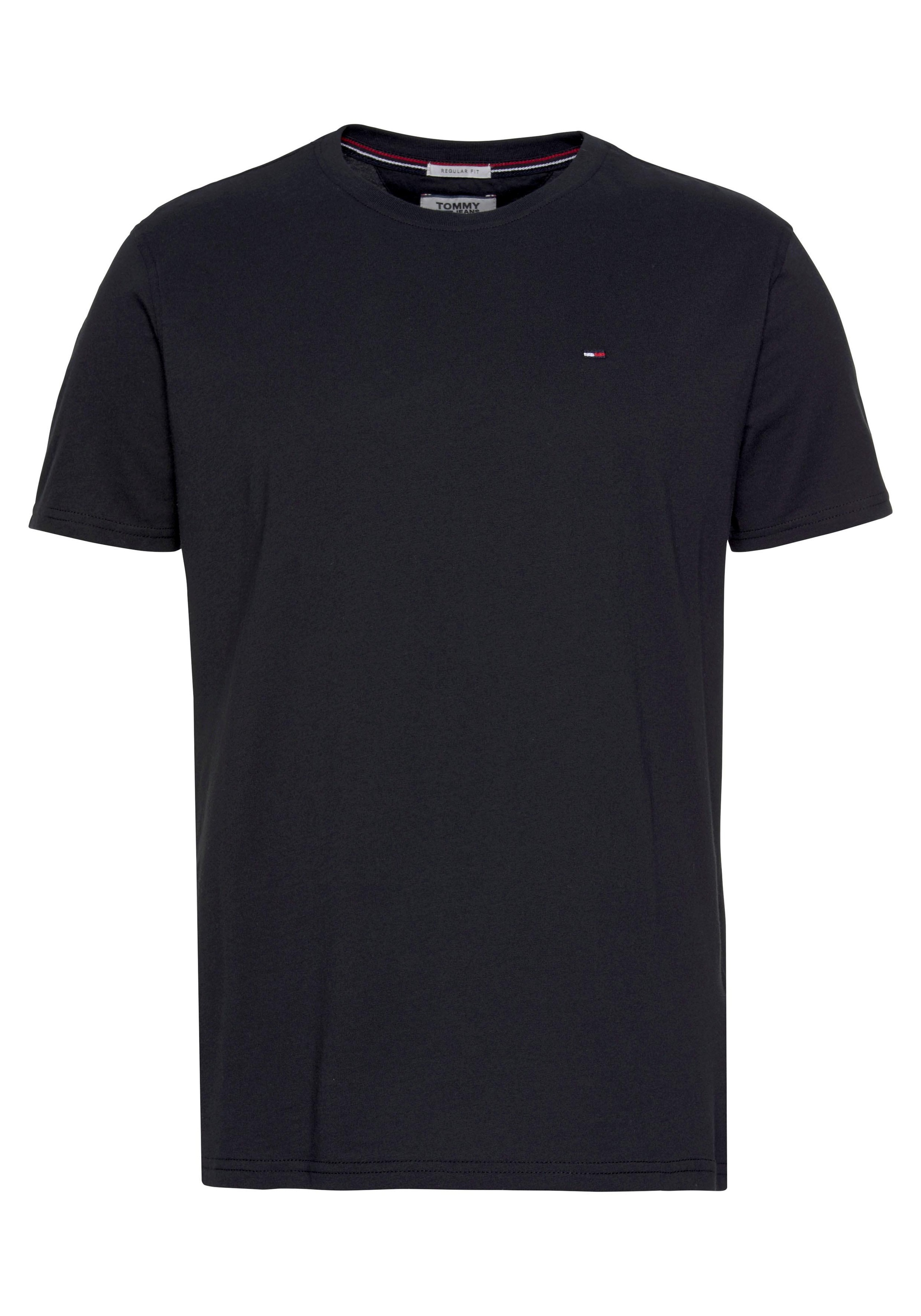 Tommy Jeans T-Shirt »TJM ESSENTIAL SOLID TEE« mit Rundhalsausschnitt und dezenter Logo-Flag