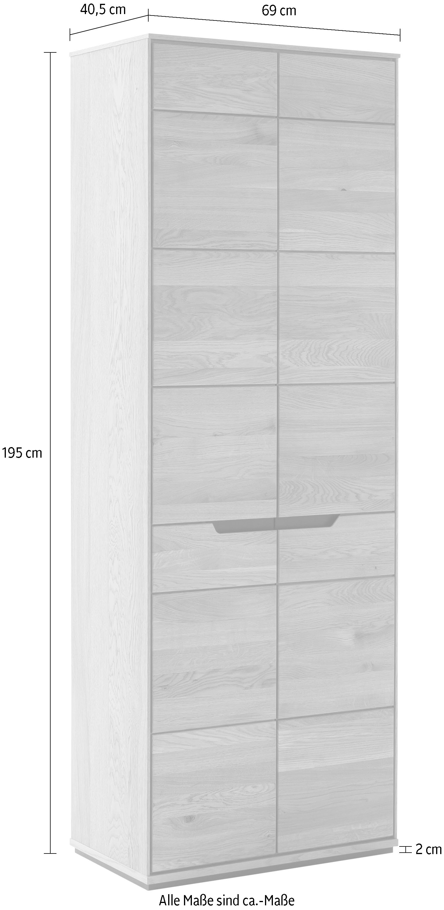 MCA living Garderobenschrank »Araya Garderobenschrank,Schrank,Dielenschrank,Flurschrank,Breite 69cm« Set, 1 Stück, 1 Stk. tlg. Türen gedämpft, Fachböden,ausziehbare Kleiderstange, FSC-Mix